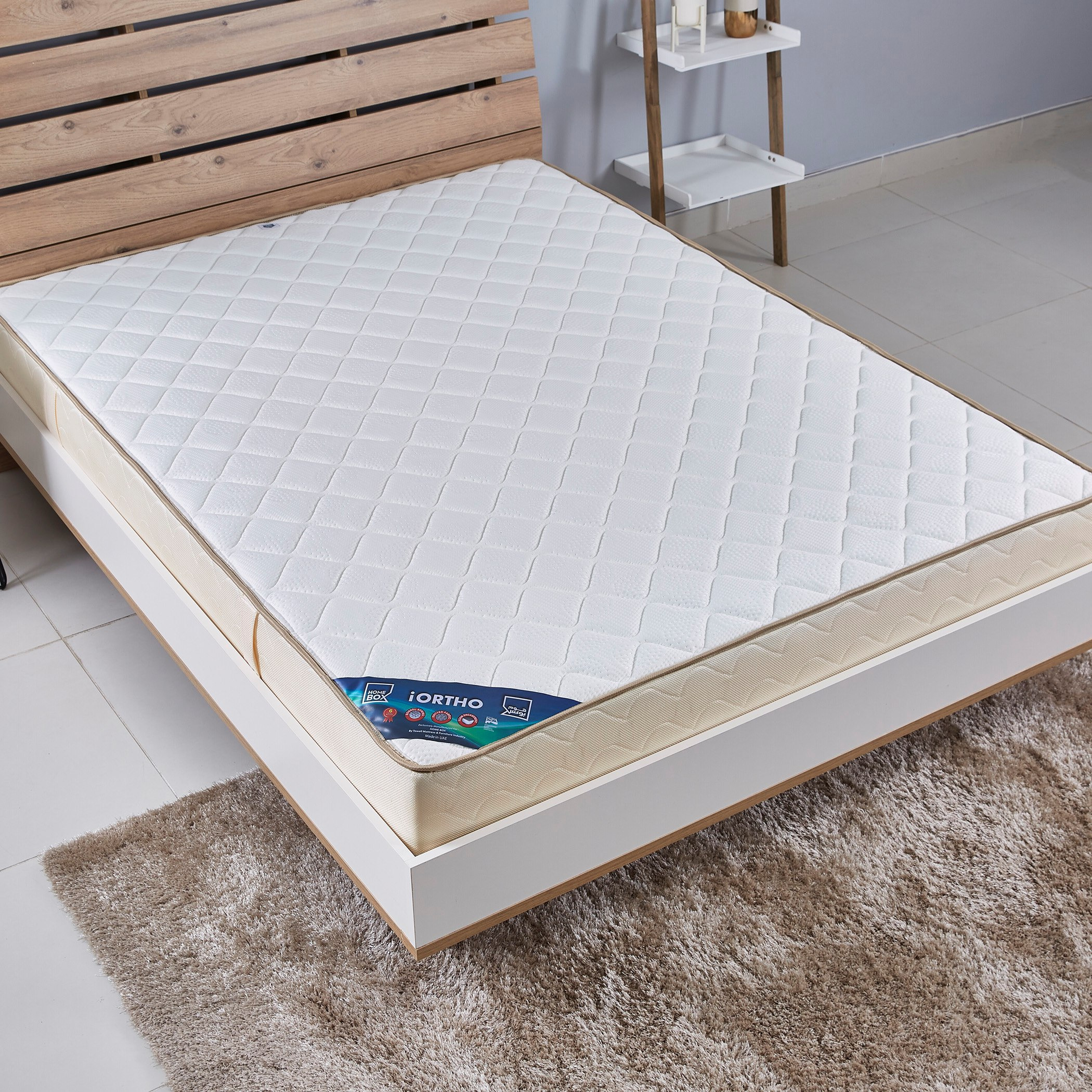مرتبة كوين بنوابض وجدار اسفنجي من آي أورثو - 150x200x21 سم-hbxbedroom-mattresses-queen-image-2