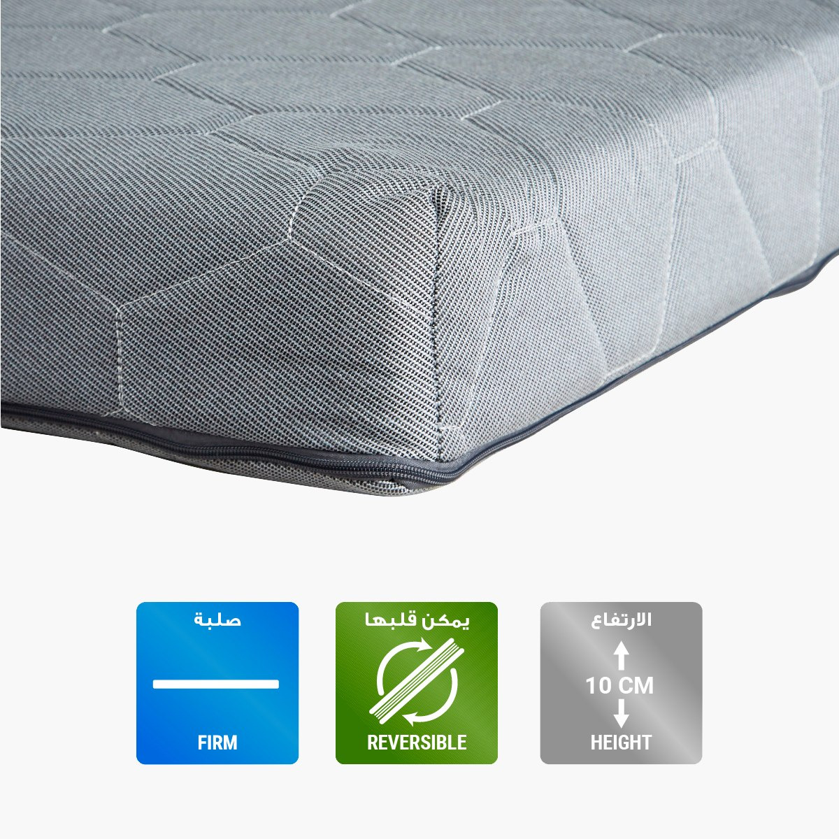 SleepEase iWhiz Firm Rebonded Foam Trifold Guest Travel Foam Single Mattress - 90x190x10 cm-hbxfurniture-bedroom-mattresses-single-image-2