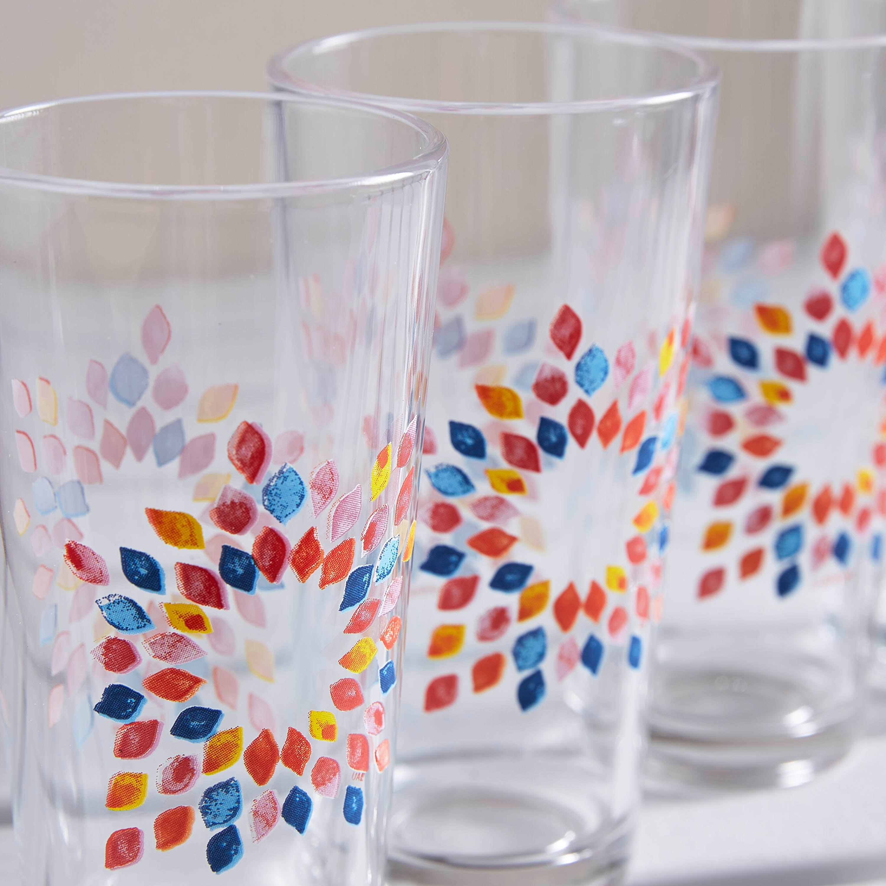 Aqua Flashy Leaves 6-Piece Highball Tumbler Set - 270 ml-hbxhomeware-hbxkitchen-image-2