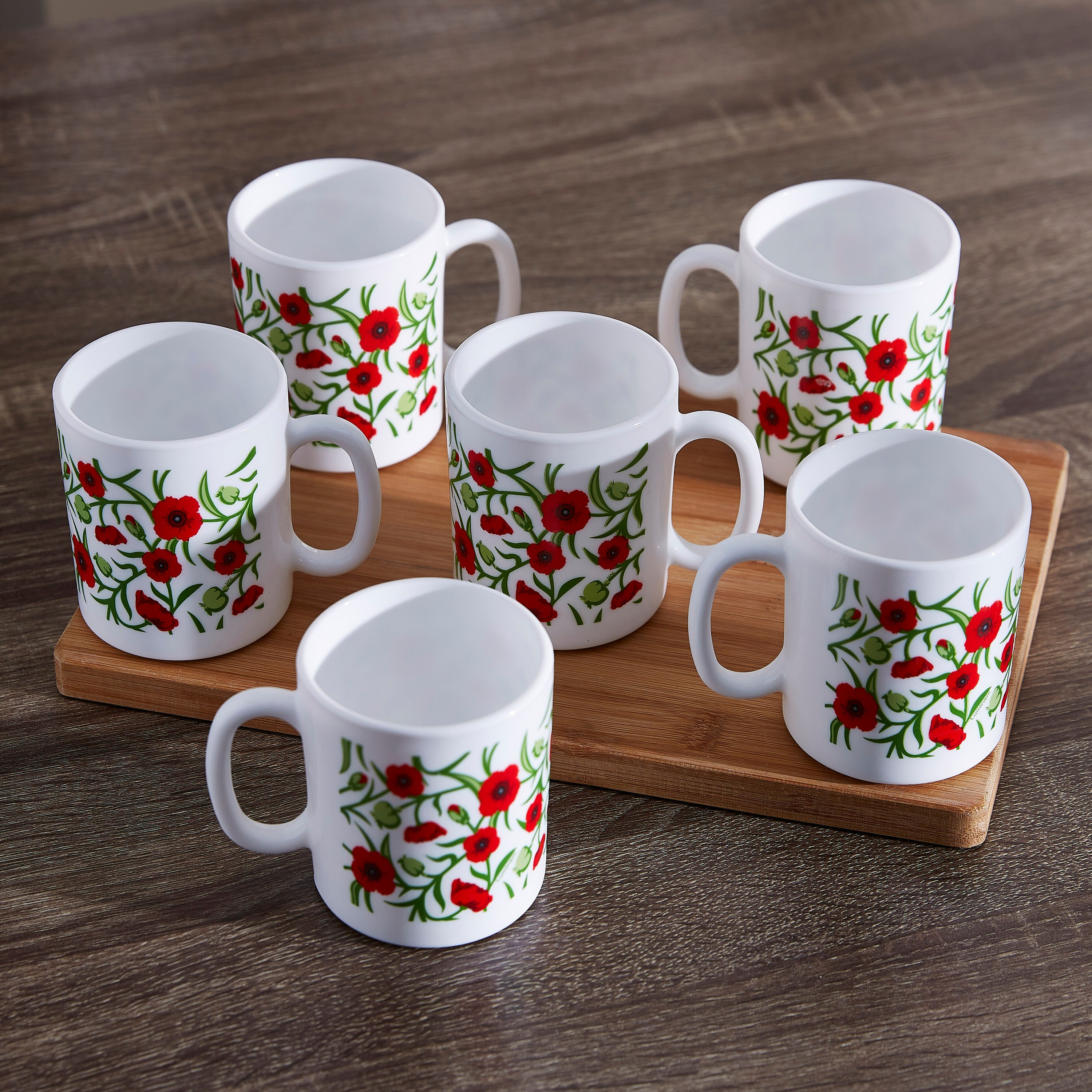 طقم مجّات 6 قطع ايسينس فريش بلومز من أكوا - 320 مل-hbxdecorandfurnishings-tabletop-crockery-image-1
