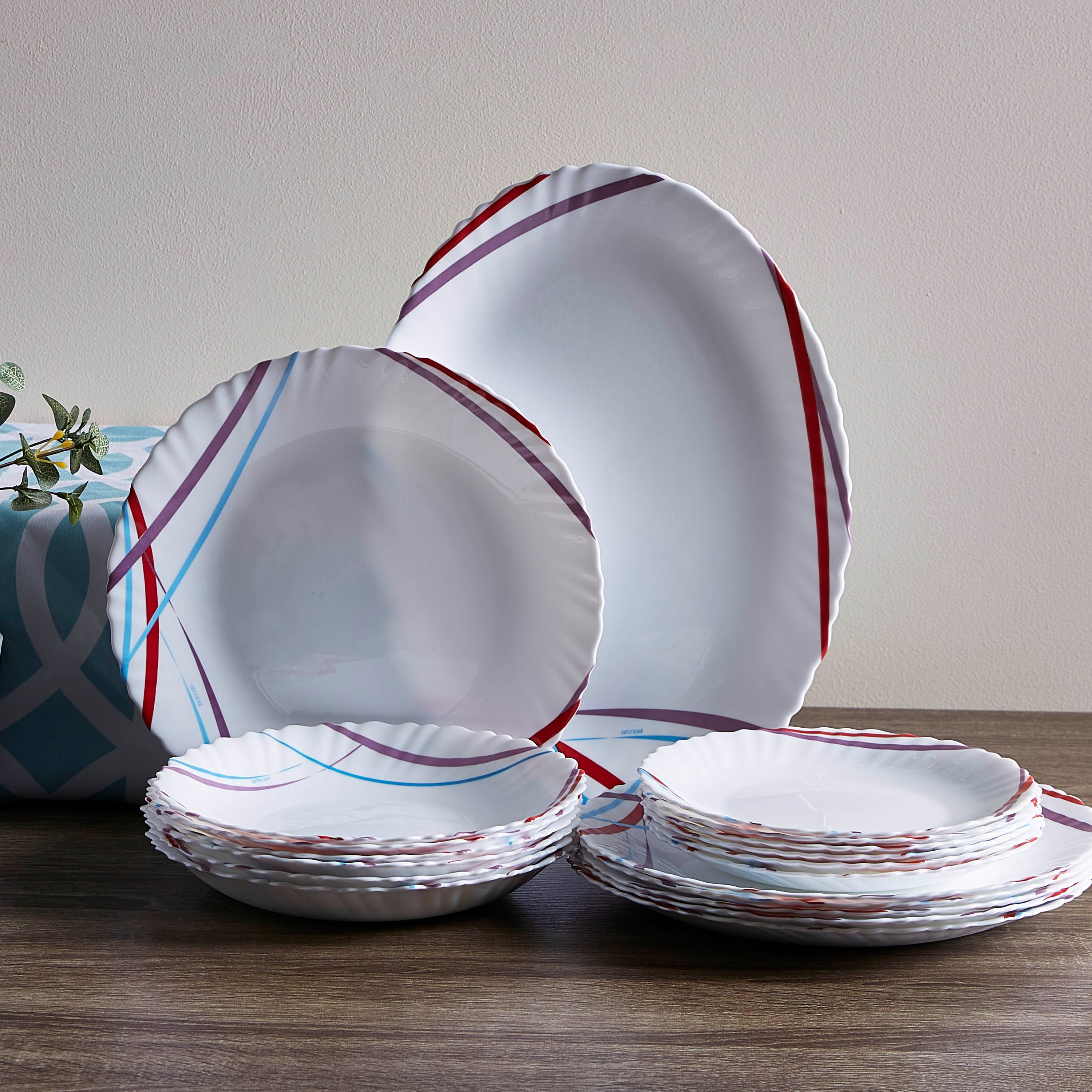 طقم صحون عشاء من مالي - 19 قطعة-hbxdecorandfurnishings-tabletop-crockery-image-1