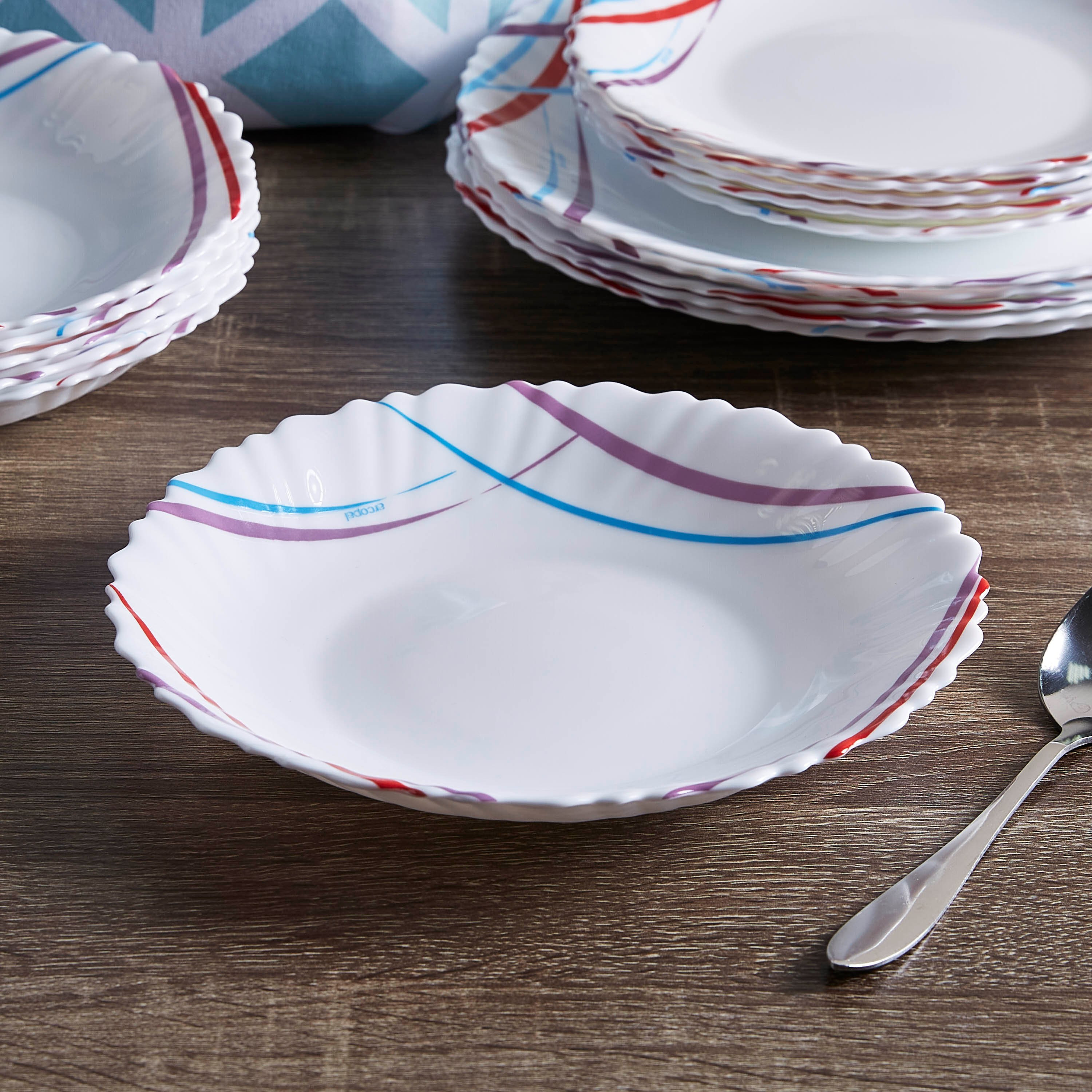 طقم صحون عشاء من مالي - 19 قطعة-hbxdecorandfurnishings-tabletop-crockery-image-4