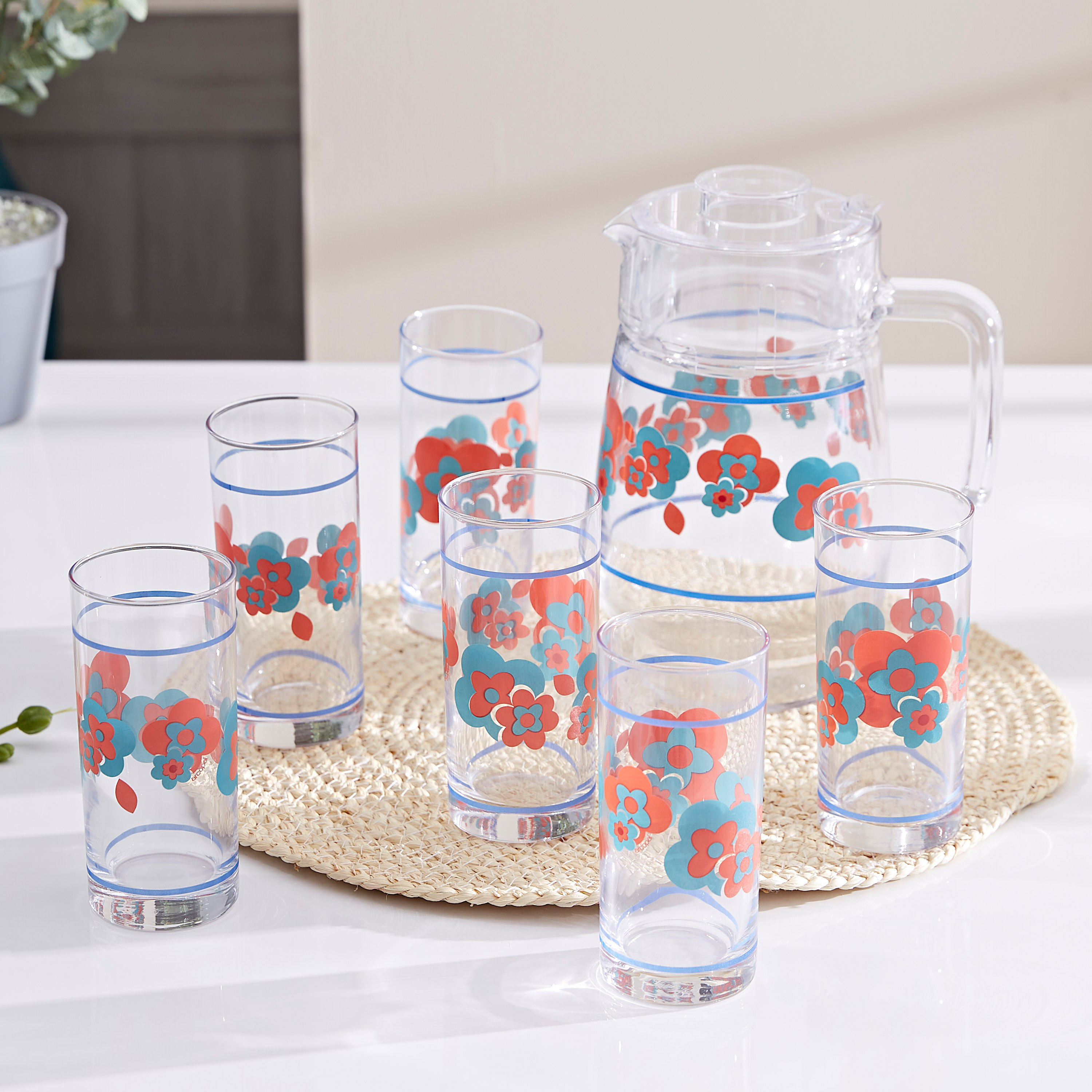 طقم أواني شرب مع إبريق من هابي دايز - 7 قطع-hbxhomeware-hbxkitchen-image-1