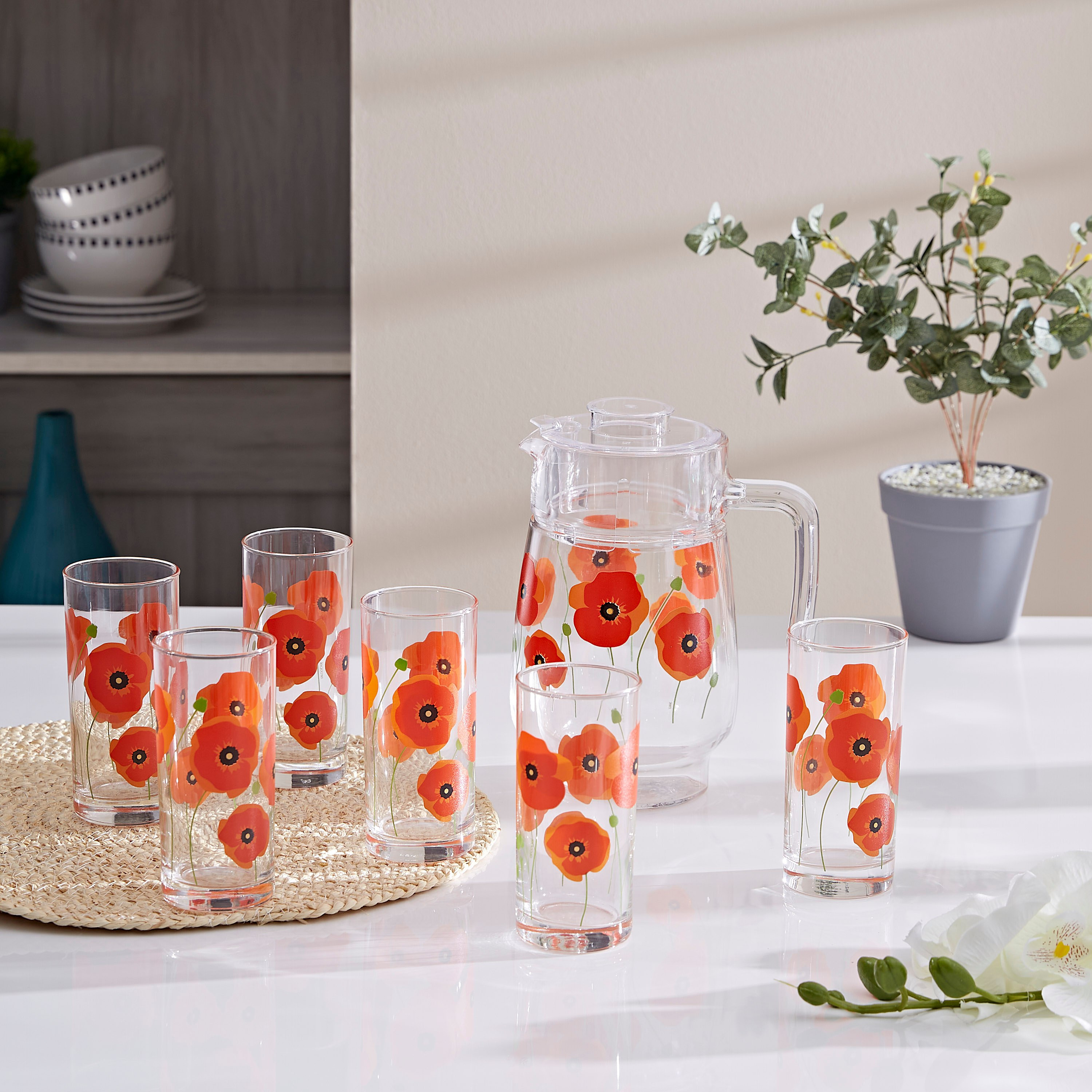 طقم أواني شرب مع إبريق 7 قطع من ريد رومانس -hbxhomeware-hbxkitchen-image-5