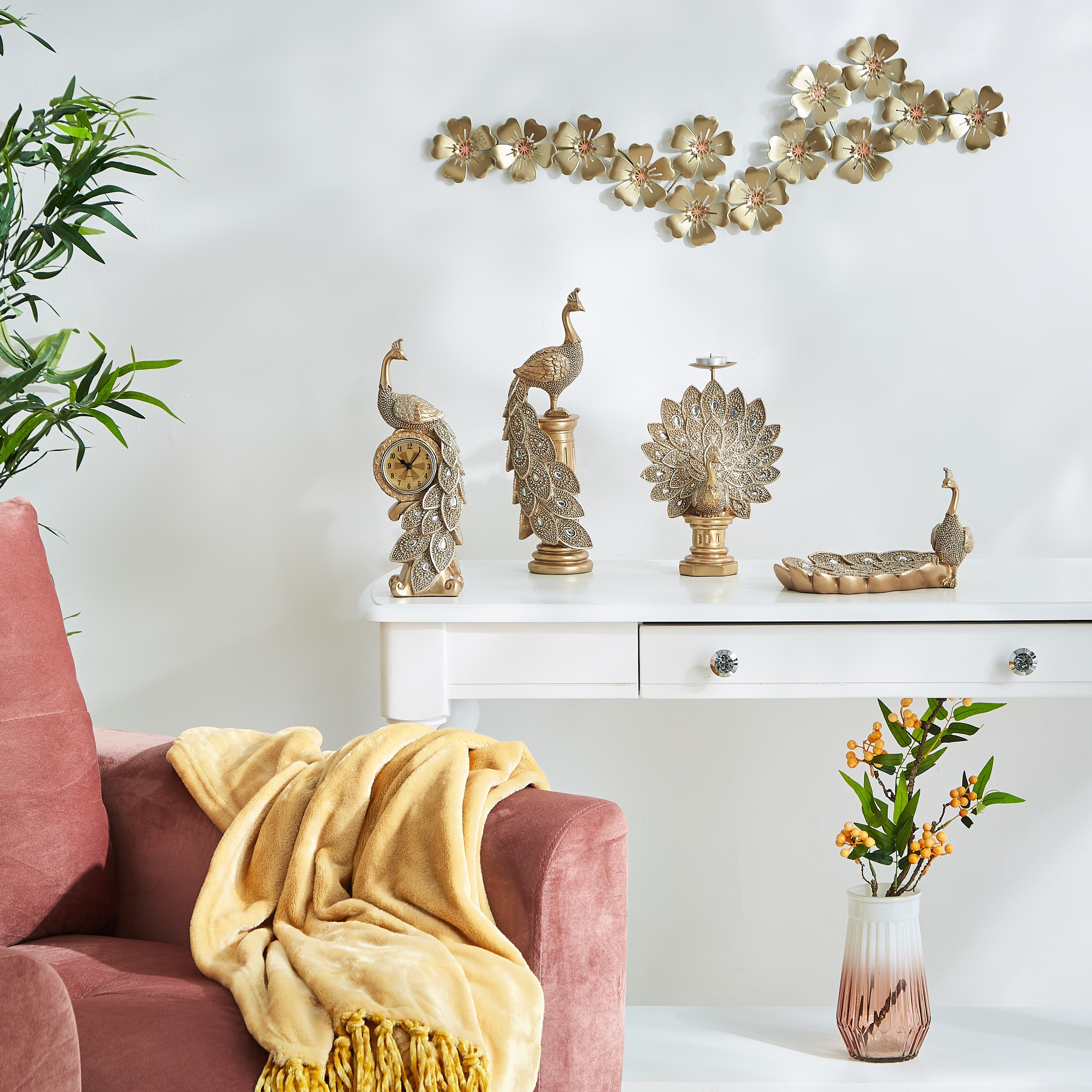 زينة حائط معدنية بتصميم أزهار فاين من شيراز -hbxdiningroom-walldecor-wallart-image-4