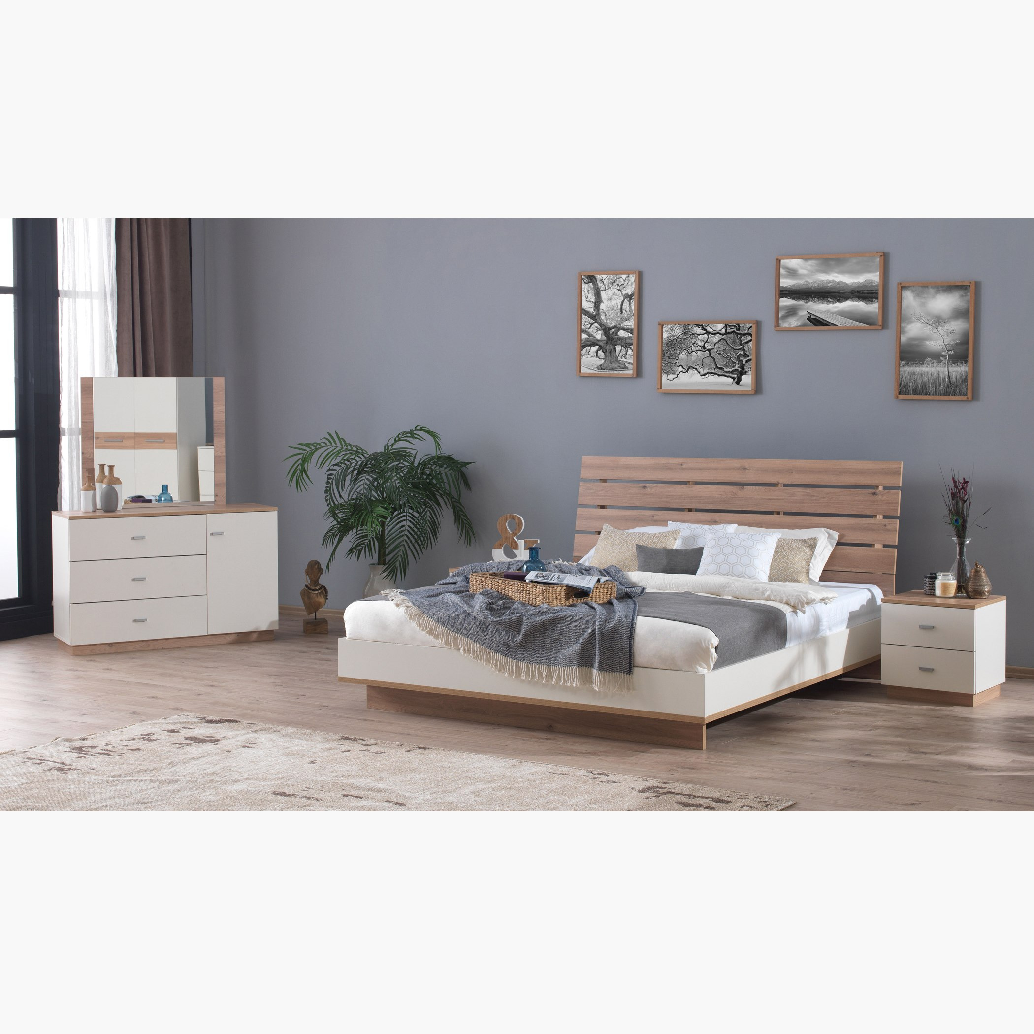 طقم غرفة نوم كينج 5 قطع من مونلايت - 180x200 سم-hbxbedroom-bedsandbedsets-bedroomsets-king-image-1