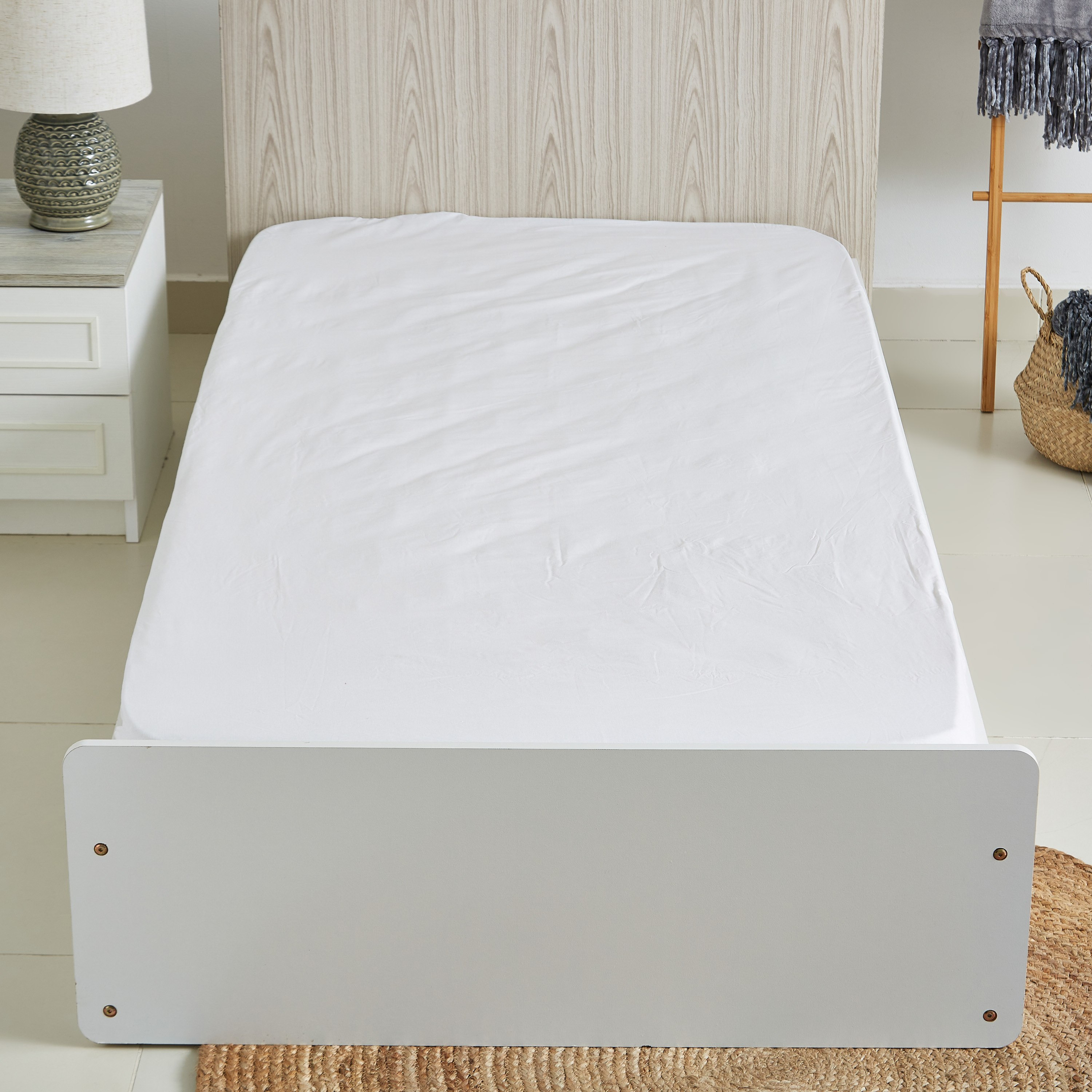 شرشف مطاطي فردي قطني سادة من ويلينجتون - 90x200 سم-hbxhomeware-bedding-fittedsheets-image-2