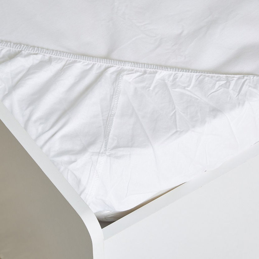 Wellington Solid Cotton Single Fitted Sheet - 90x200 cm-Sheets and Pillow Covers-image-3