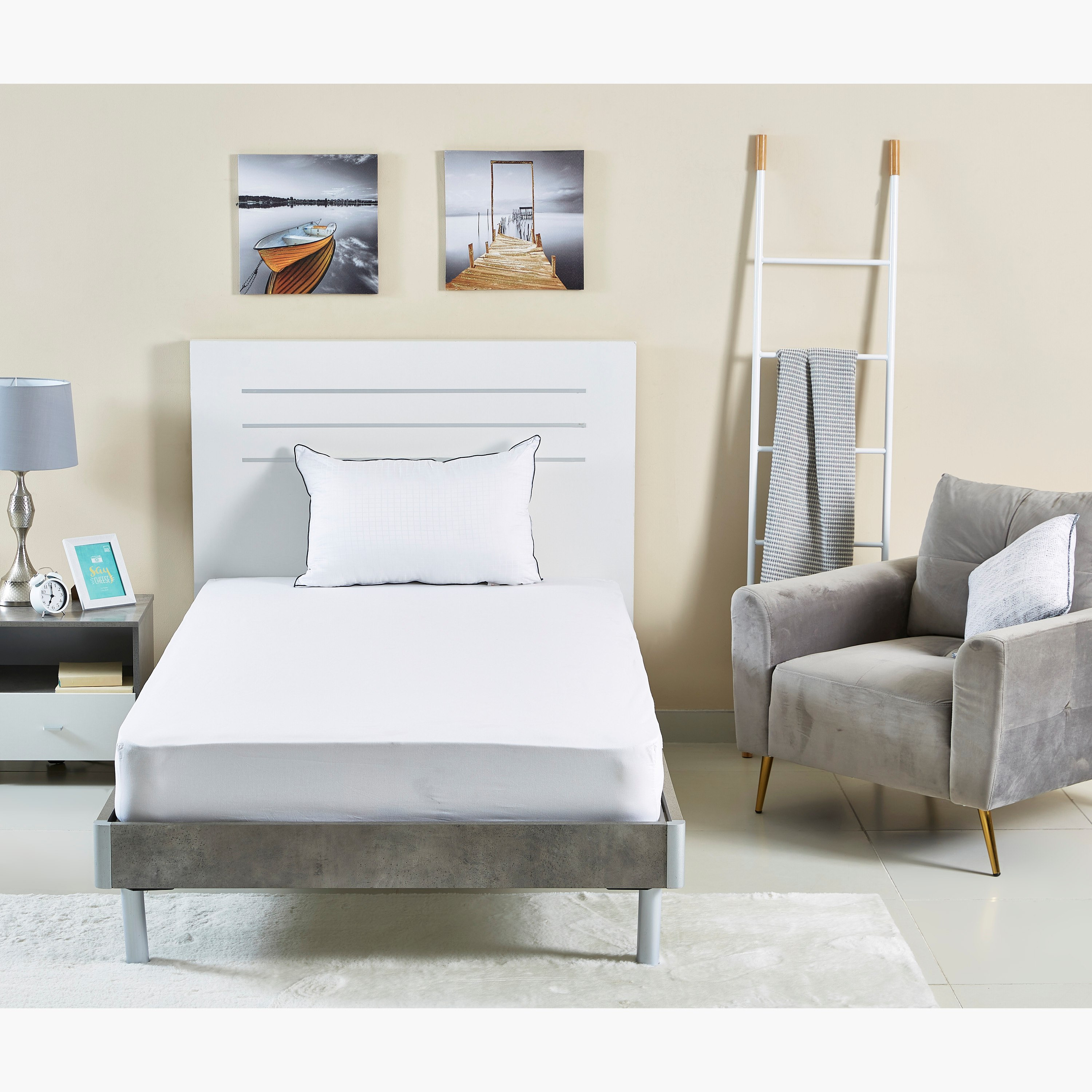 شرشف مطاطي مزدوج قطني سادة من ويلينجتون - 120x200 سم-hbxhomeware-hbxbedroom-image-5