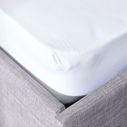 Wellington Solid Cotton King Fitted Sheet - 180x200 cm-Sheets and Pillow Covers-image-1