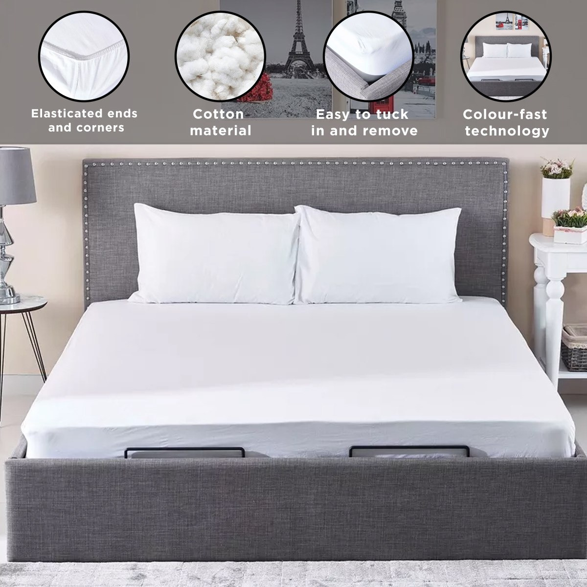 شرشف مطاطي كينج قطني سادة من ويلينجتون - 180x200 سم-hbxhomeware-hbxbedroom-image-5