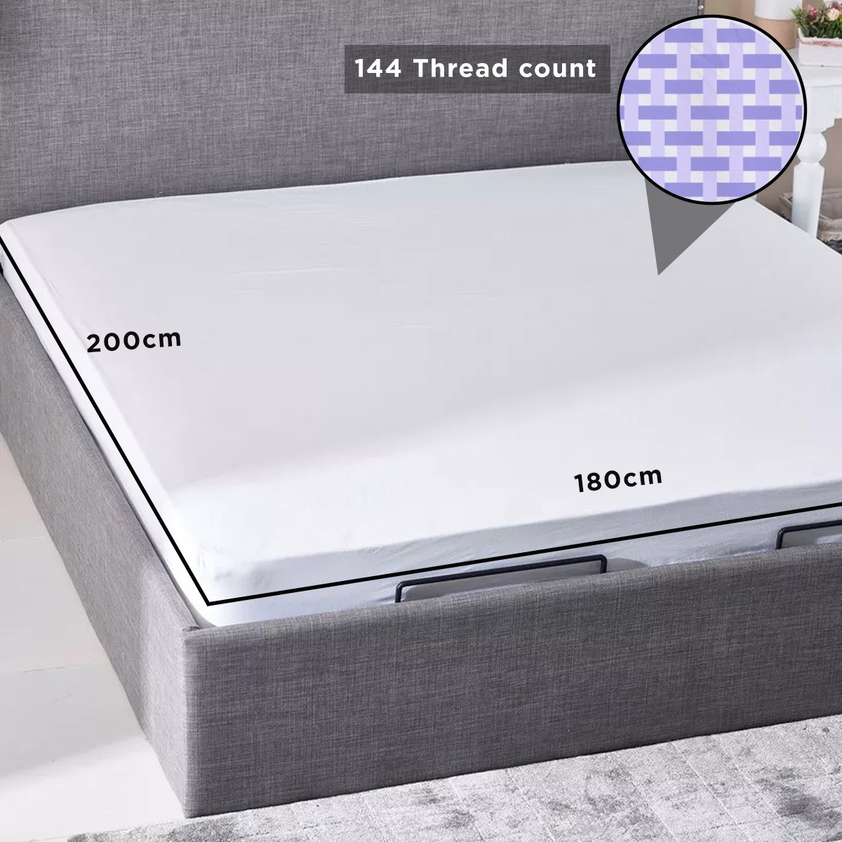 شرشف مطاطي كينج قطني سادة من ويلينجتون - 180x200 سم-hbxhomeware-hbxbedroom-image-6