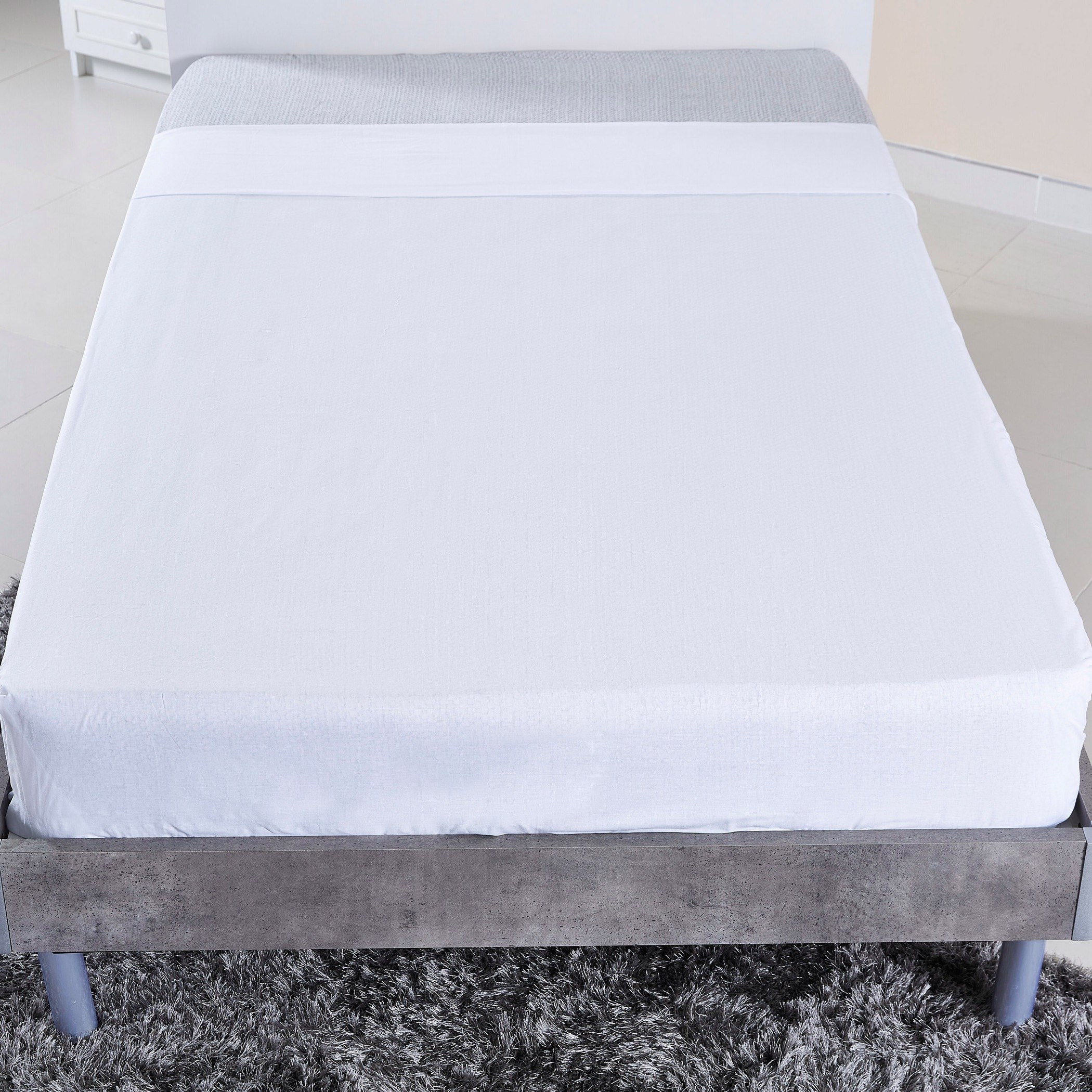 شرشف سرير مسطح مزدوج قطن سادة من ويلينجتون - 170x260 × 260 سم-hbxhomeware-hbxbedroom-image-2