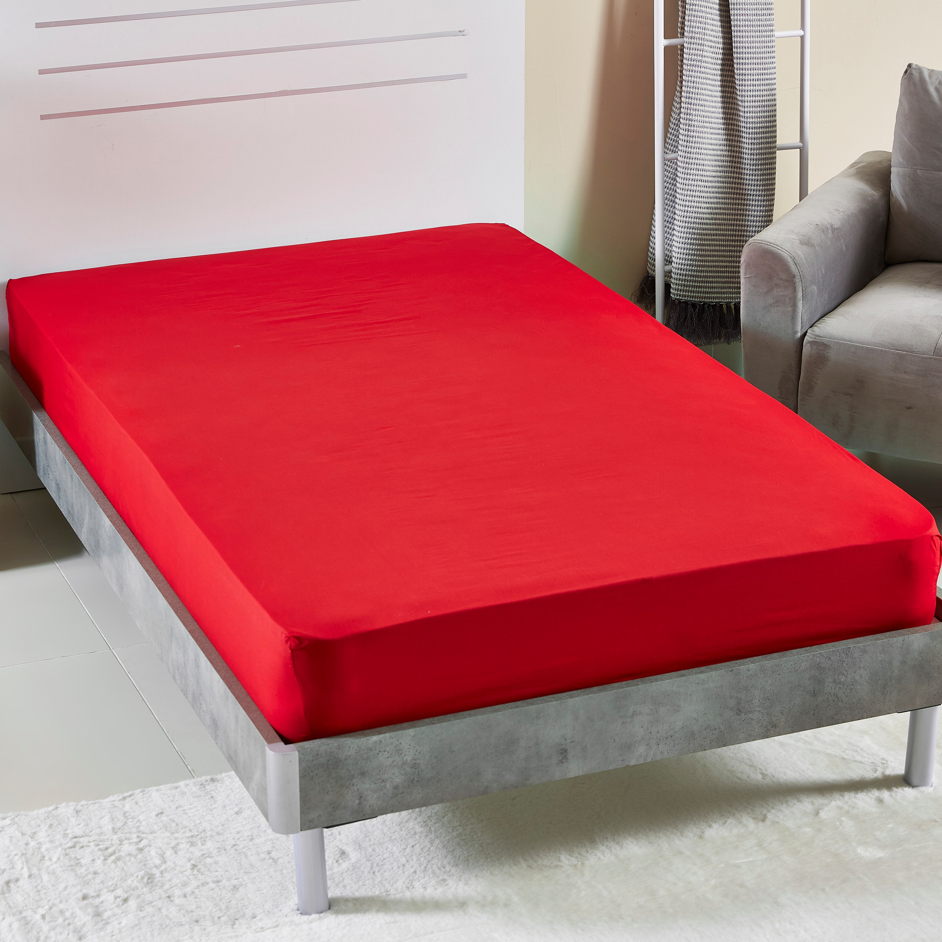 Wellington Solid Cotton Twin Fitted Sheet - 120x200 cm-hbxhomeware-hbxbedroom-image-1