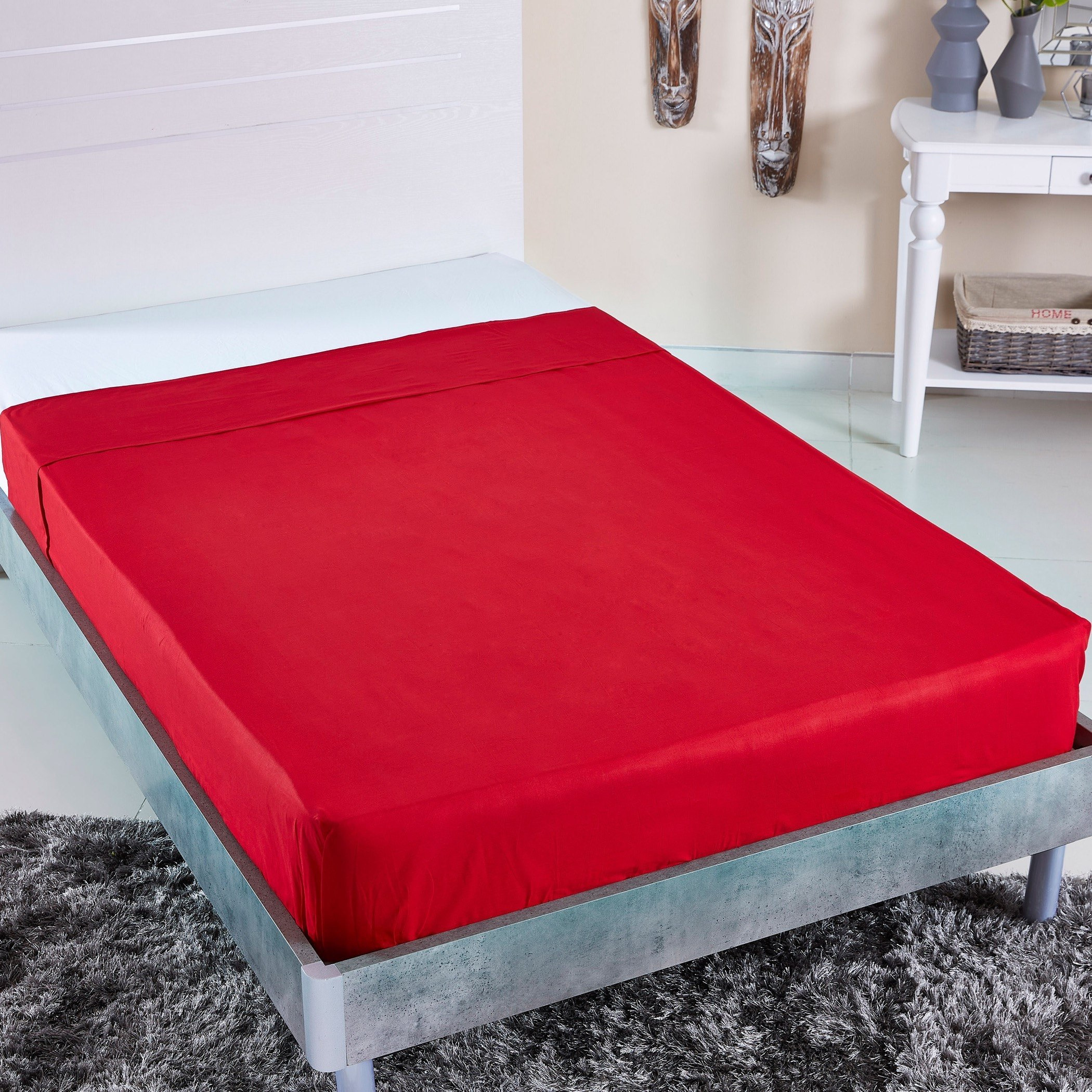 شرشف مسطّح قطني مزدوج سادة من ويلينجتون- 170x260 سم-hbxhomeware-hbxbedroom-image-1