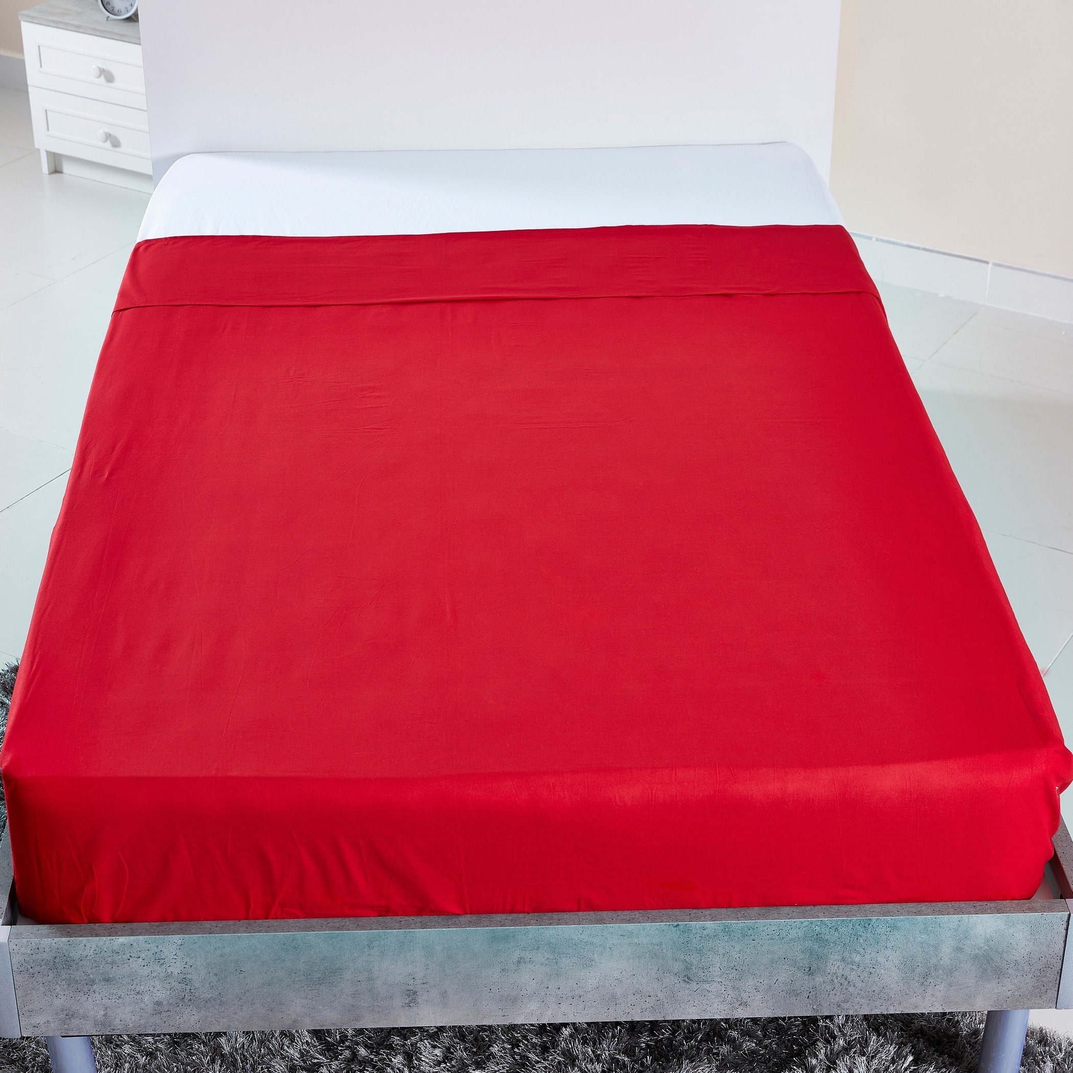 شرشف مسطّح قطني مزدوج سادة من ويلينجتون- 170x260 سم-hbxhomeware-hbxbedroom-image-2