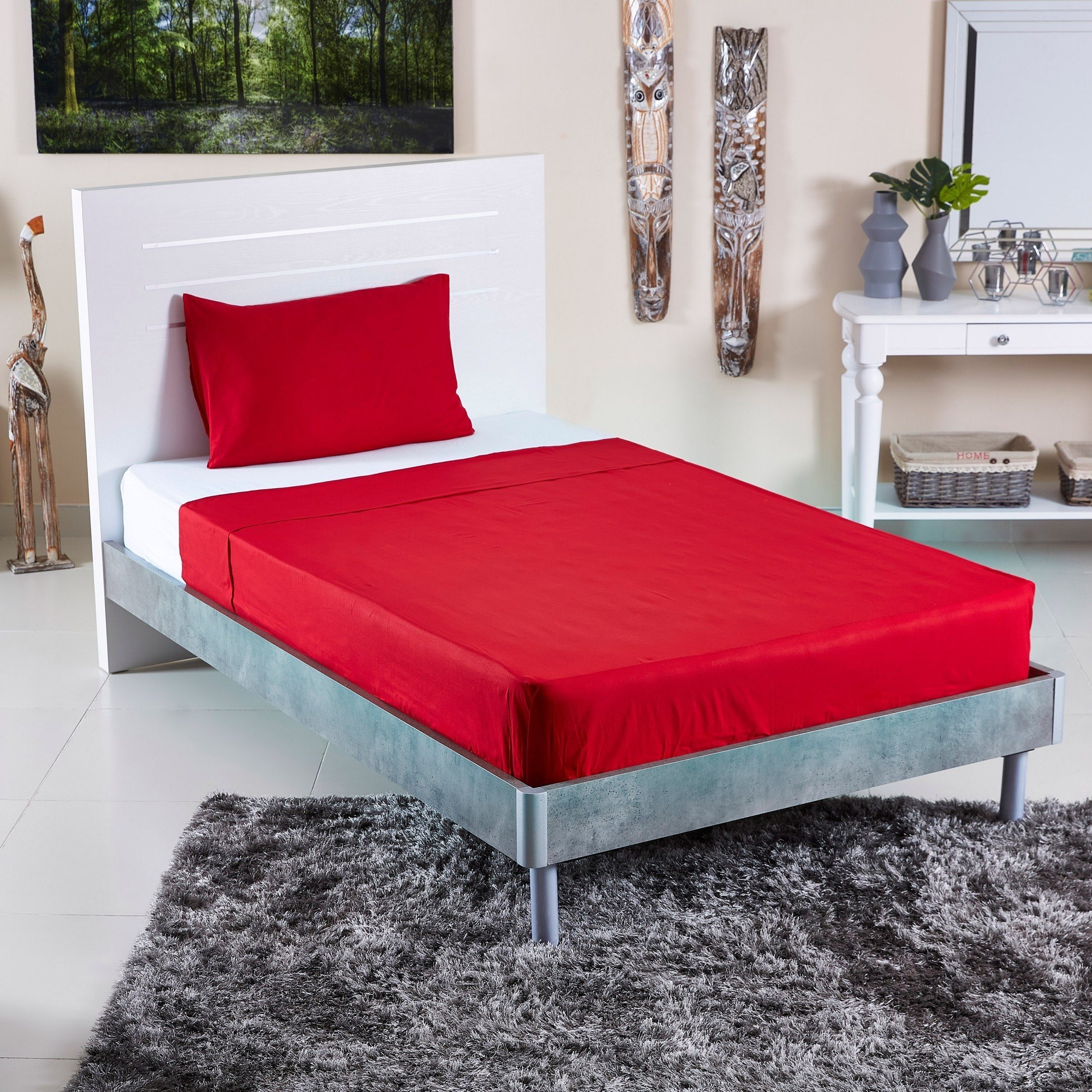 شرشف مسطّح قطني مزدوج سادة من ويلينجتون- 170x260 سم-hbxhomeware-hbxbedroom-image-4