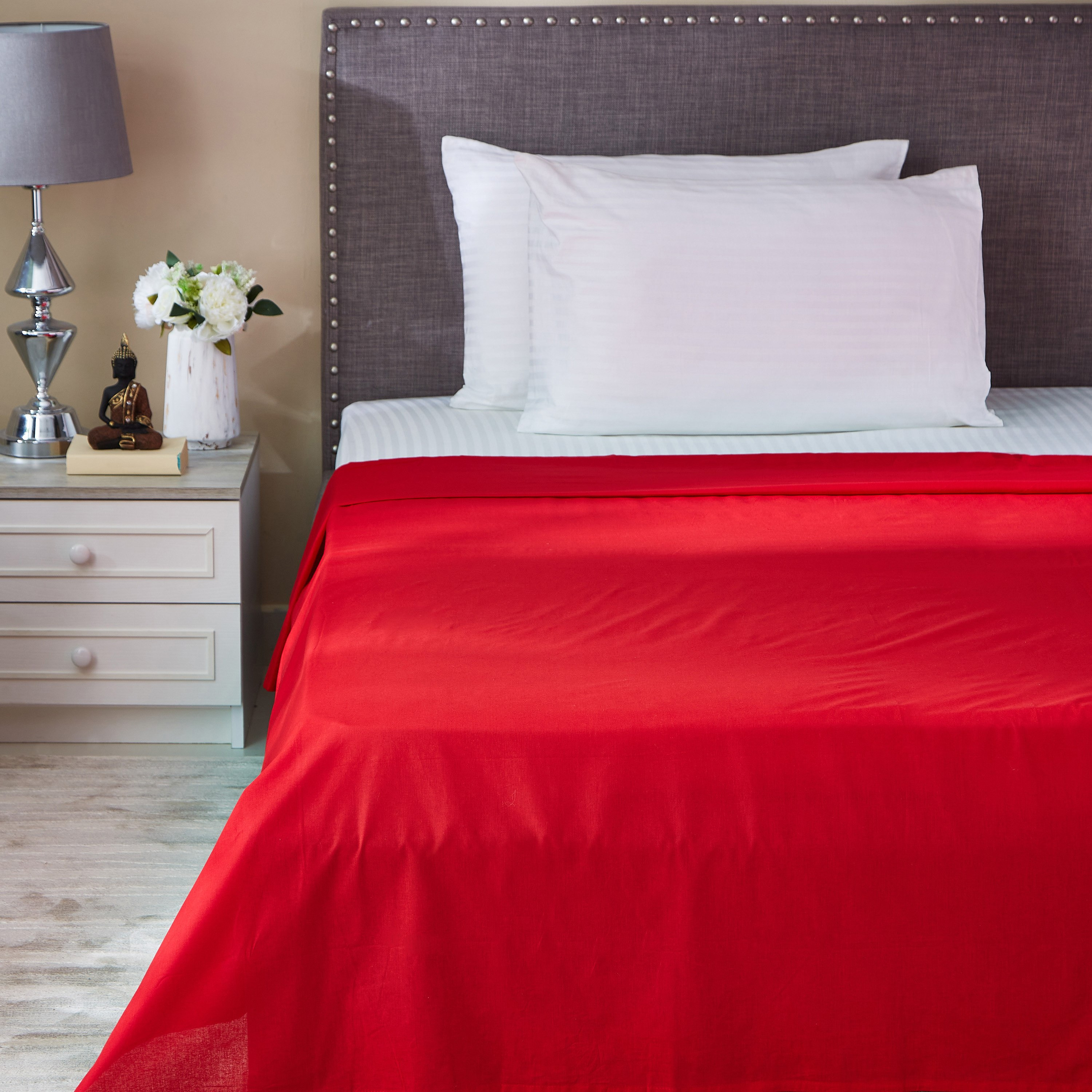شرشف مسطّح قطني كينج سادة من ويلينجتون - 240x260 سم-hbxhomeware-hbxbedroom-image-1