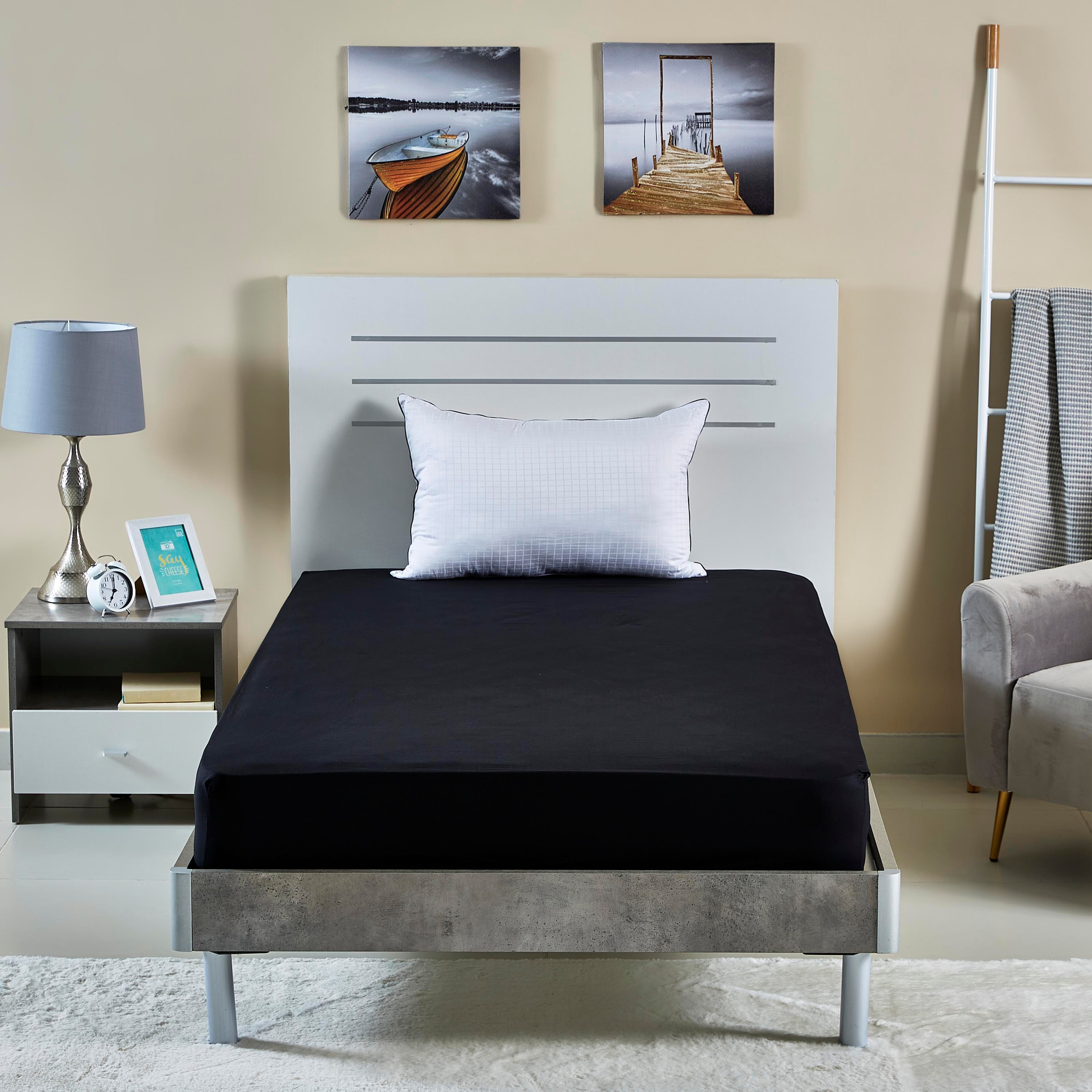 شرشف مطاطي مزدوج قطني سادة من ويلينجتون - 120x200 سم-hbxhomeware-bedding-fittedsheets-image-5