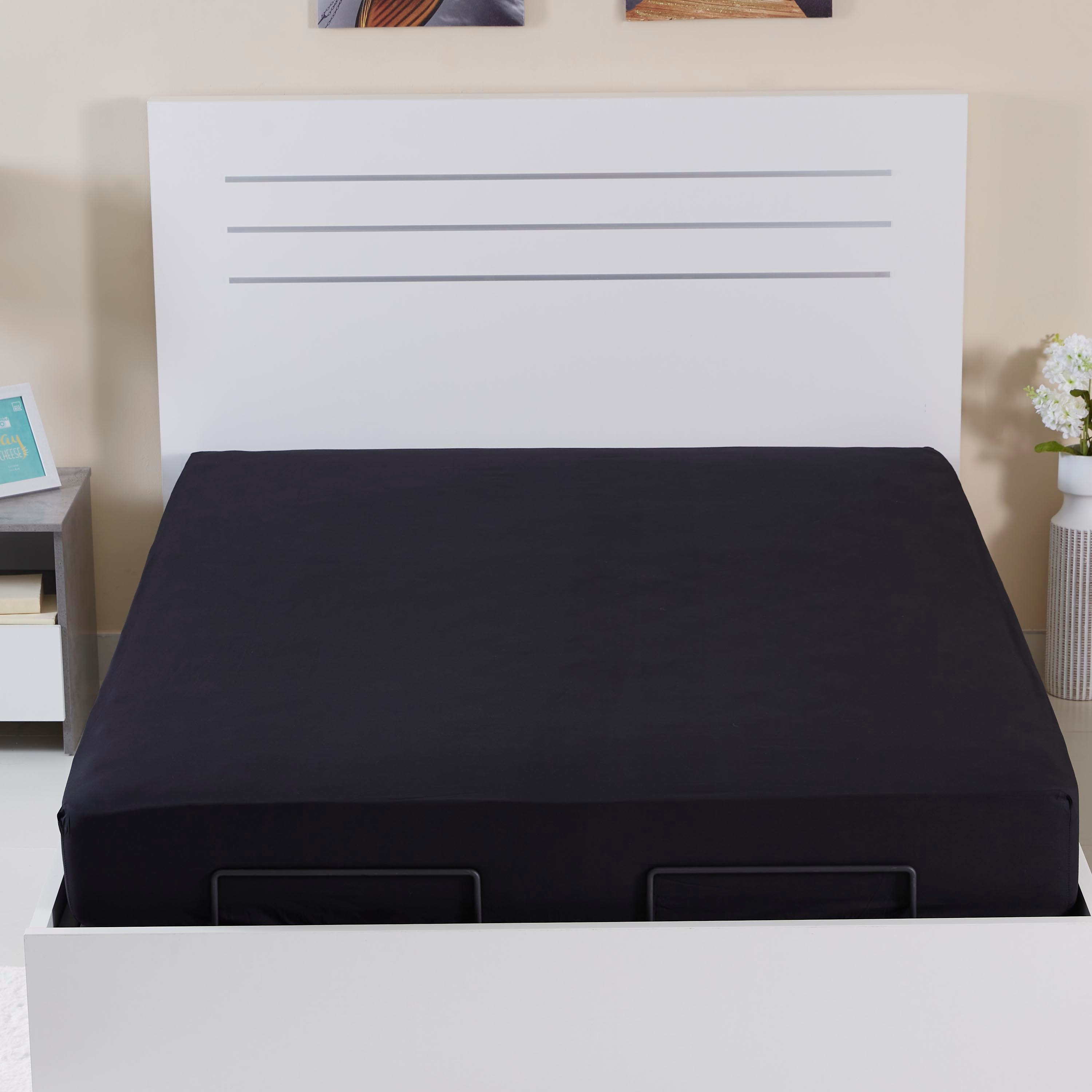 شرشف مطّاطي سادة قطني مقاس كوين من ويلينجتون - 150X200 سم-hbxhomeware-hbxbedroom-image-2
