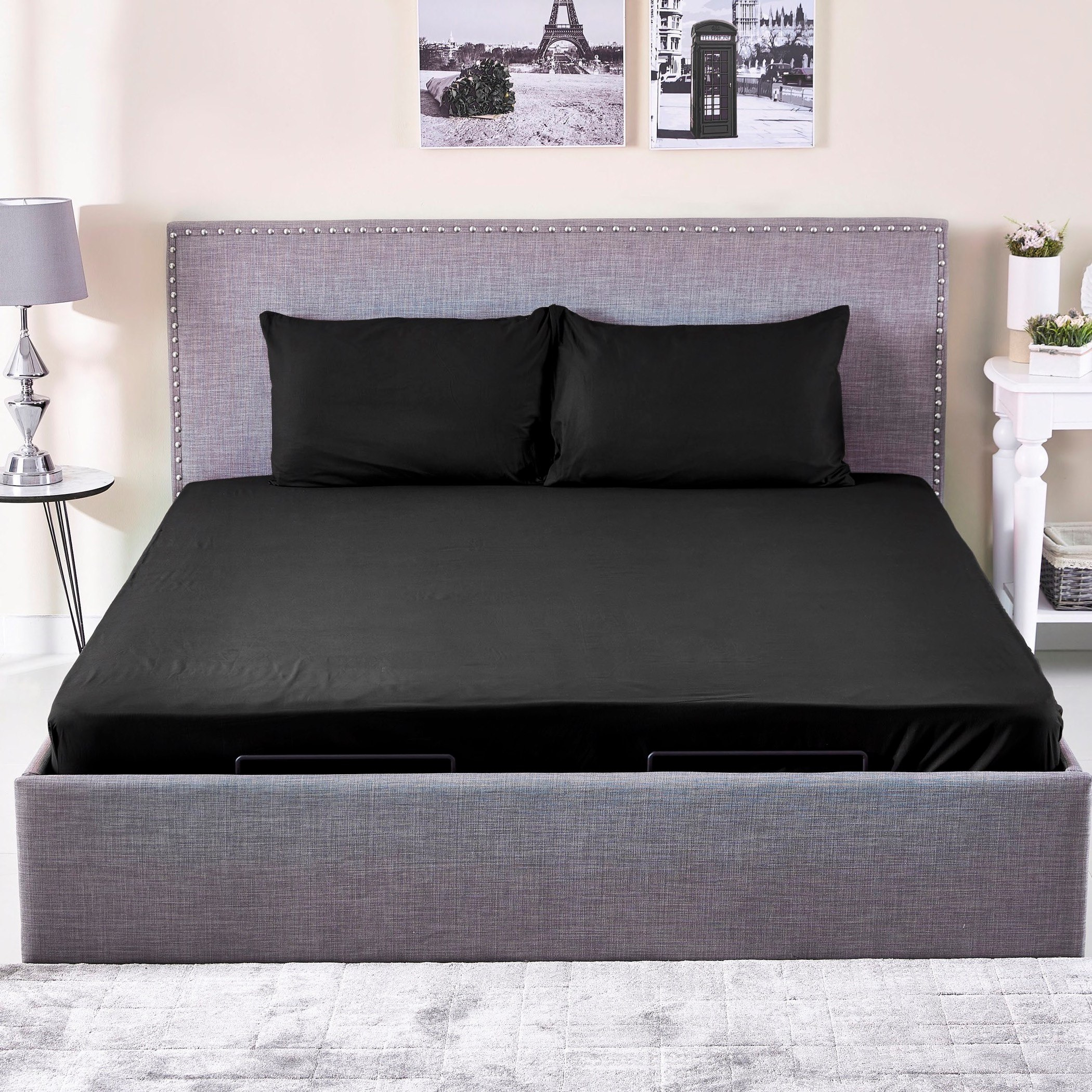 شرشف مطاطي كينج قطني سادة من ويلينجتون - 180x200 سم-hbxhomeware-bedding-fittedsheets-image-4