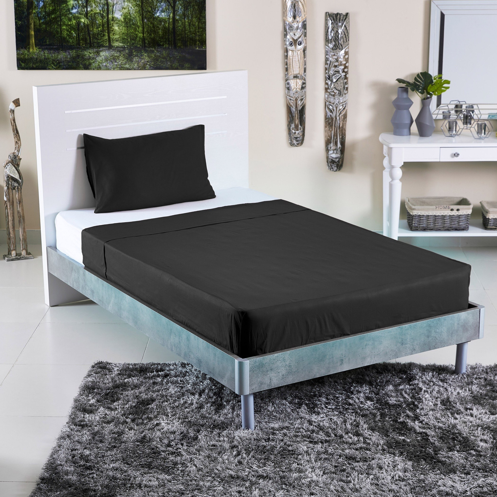 شرشف مسطّح مزدوج قطن سادة من ويلينجتون - 170x260 سم-hbxhomeware-hbxbedroom-image-4