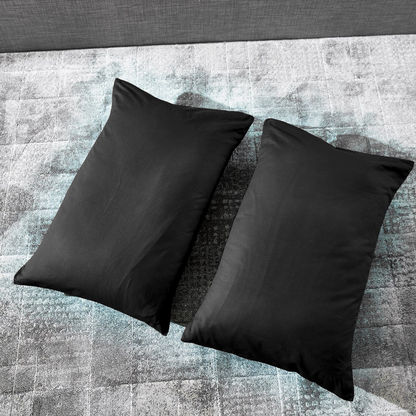 Wellington 2-Piece Solid Cotton Pillow Cover Set - 50x75 cm-Sheets and Pillow Covers-image-2