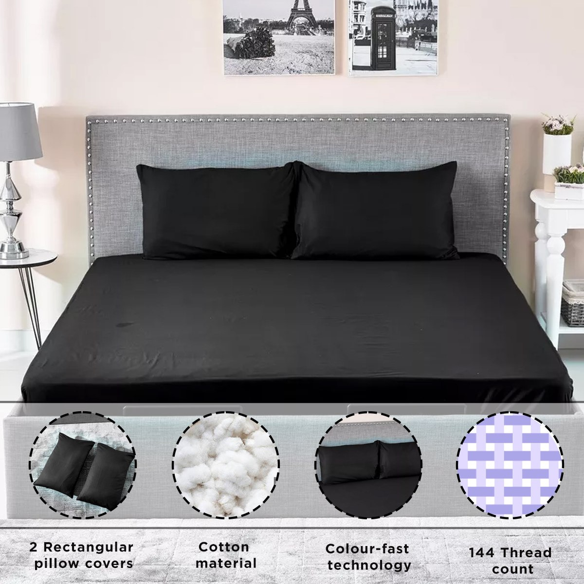 طقم غطاء وسادة سادة قطن قطعتين من ويلينجتون- 50 × 75 سم-hbxhomeware-hbxbedroom-image-6