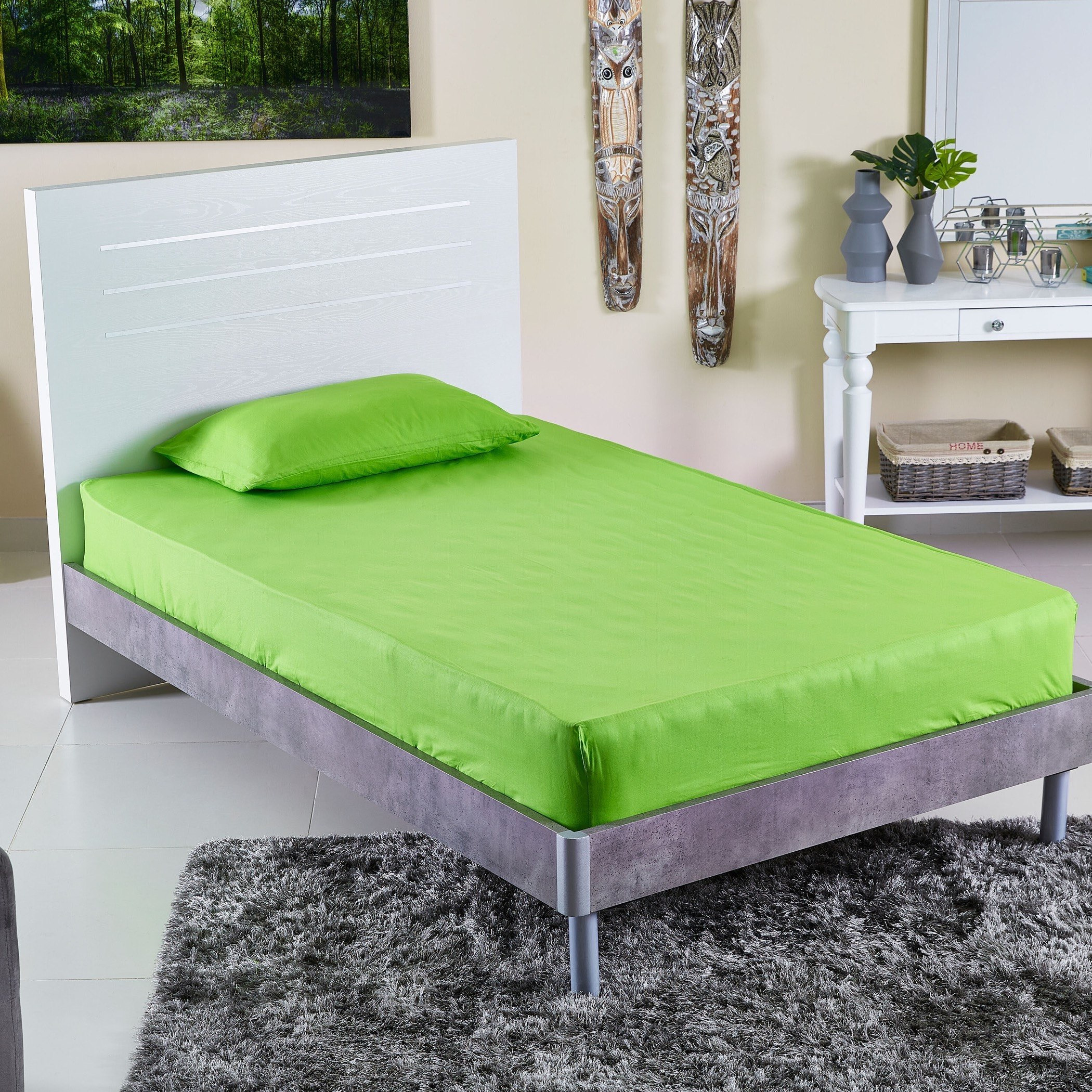 شرشف مطاطي قطني مزدوج سادة من ويلينجتون - 120x200 سم-hbxhomeware-hbxbedroom-image-5