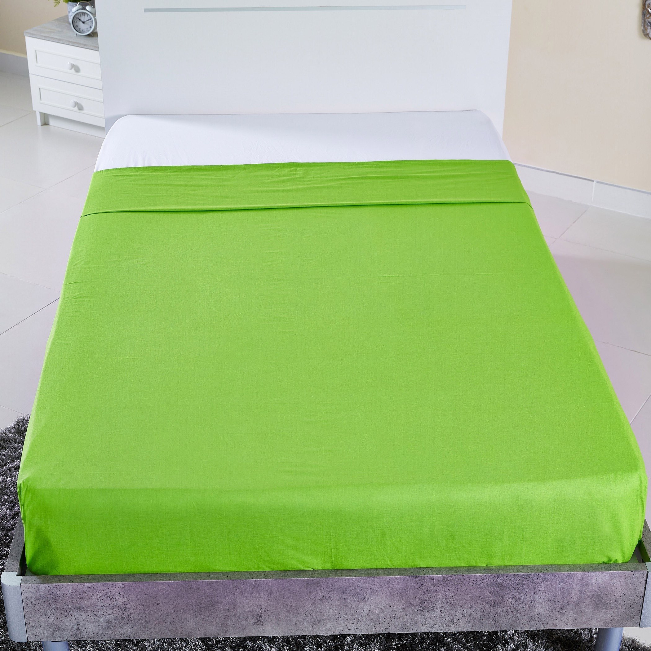 شرشف مسطّح قطني مزدوج سادة من ويلينجتون- 170x260 سم-hbxhomeware-bedding-flatsheets-image-2