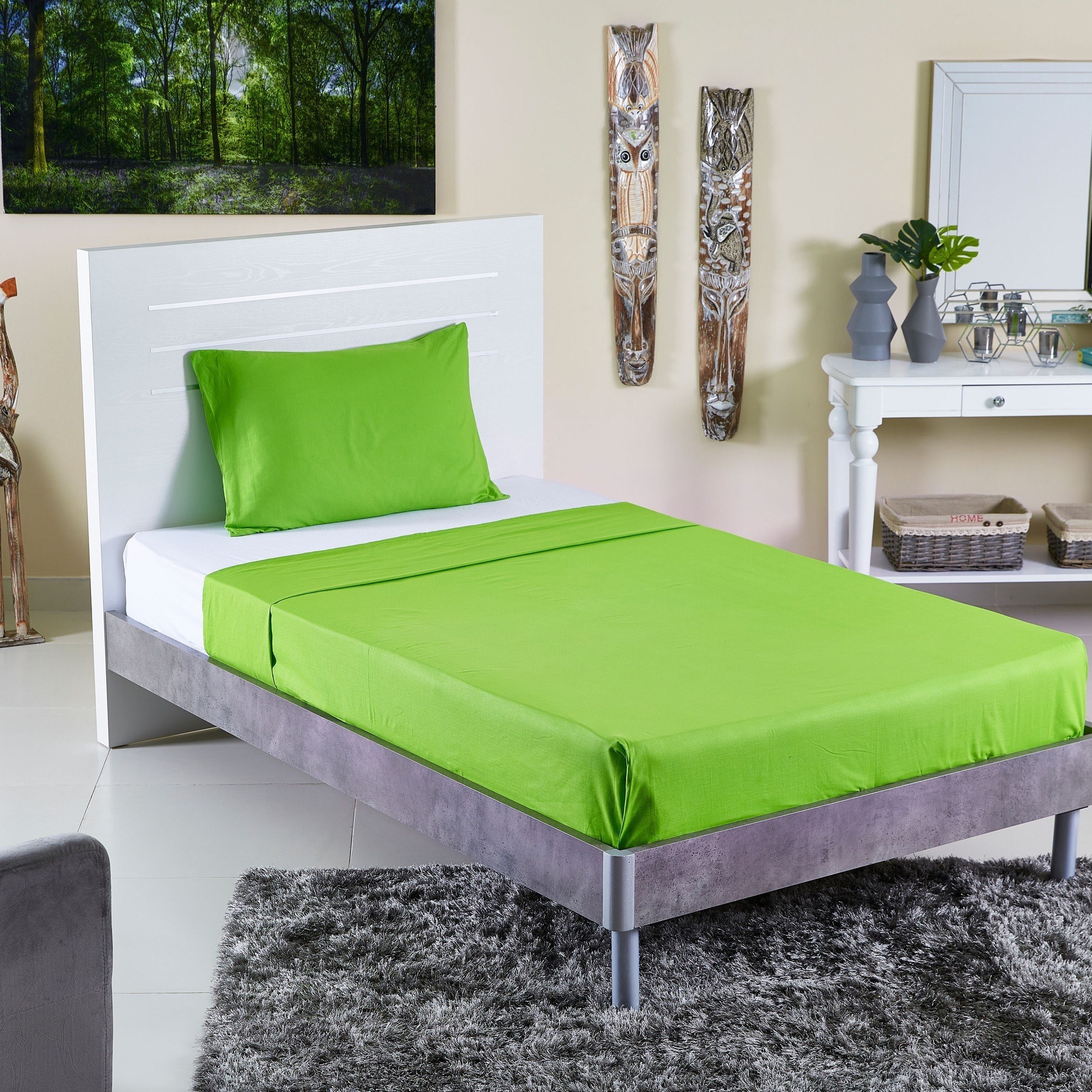 شرشف مسطّح قطني مزدوج سادة من ويلينجتون- 170x260 سم-hbxhomeware-bedding-flatsheets-image-4