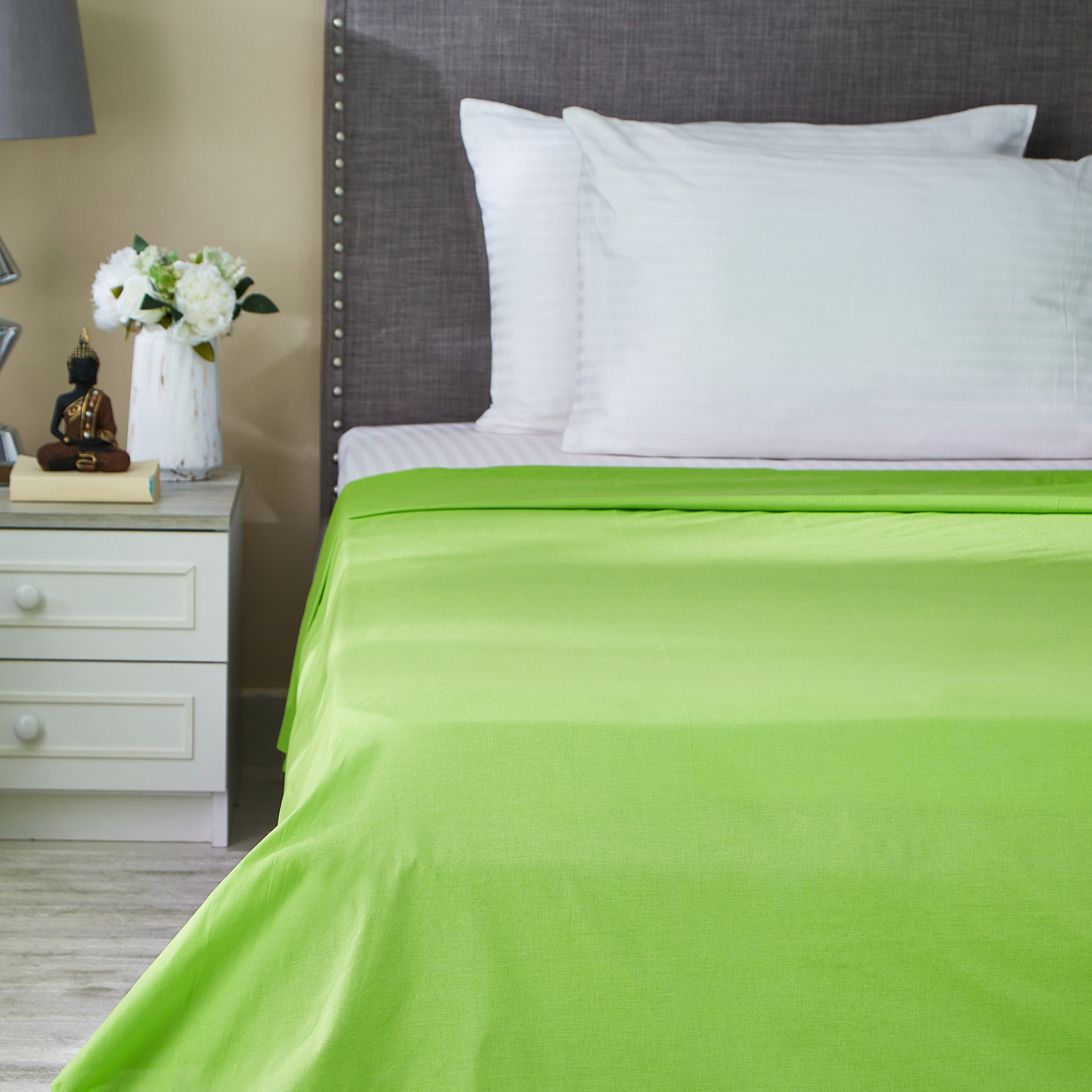 شرشف مسطّح قطني كينج سادة من ويلينجتون - 240x260 سم-hbxhomeware-hbxbedroom-image-1