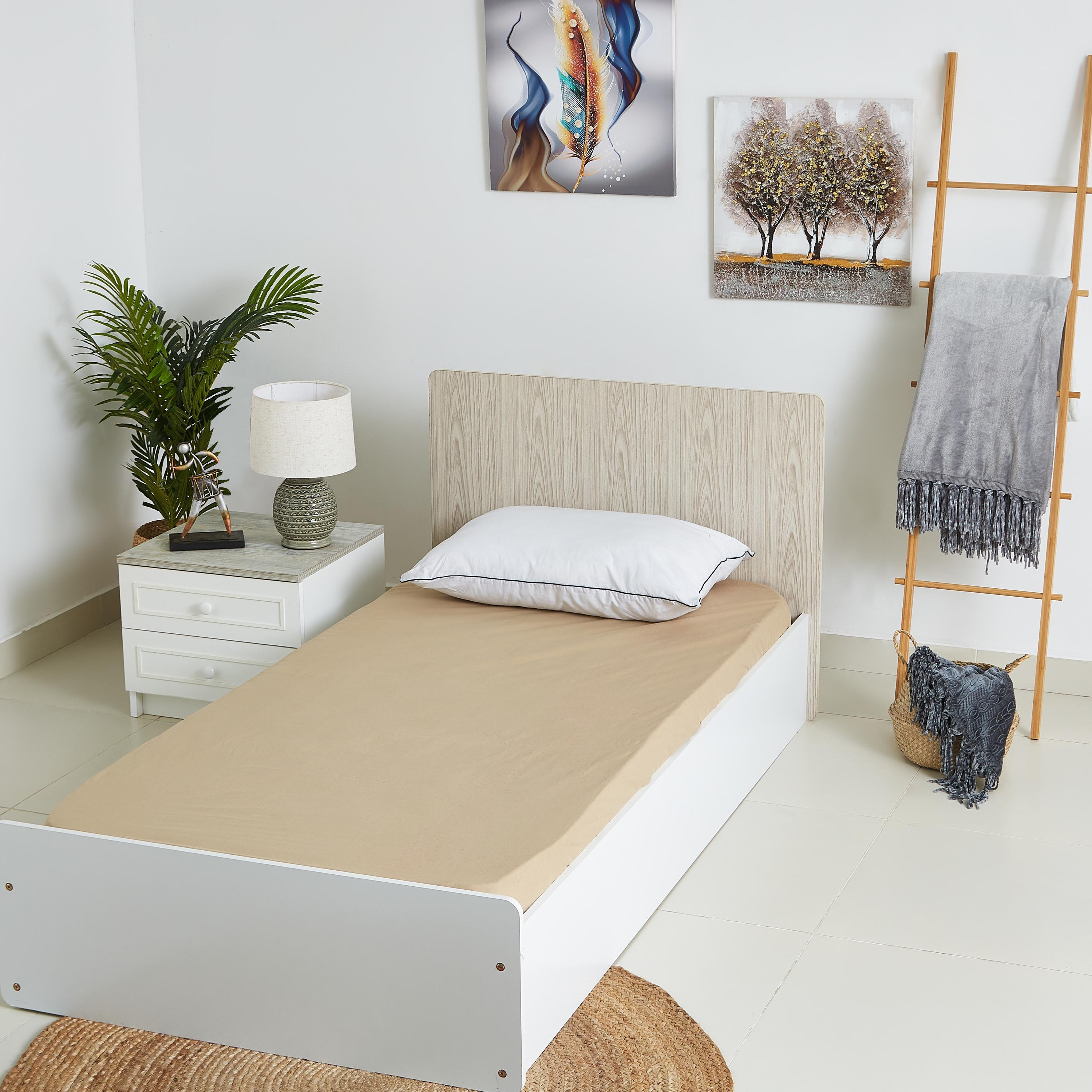 شرشف مطاطي فردي قطني سادة من ويلينجتون - 90x200 سم-hbxhomeware-hbxbedroom-image-5