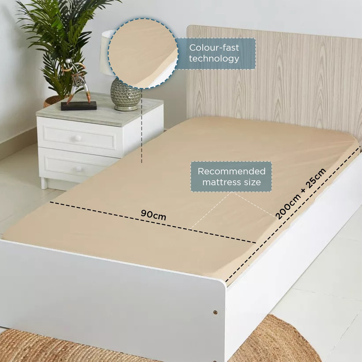 شرشف مطاطي فردي قطني سادة من ويلينجتون - 90x200 سم-hbxhomeware-hbxbedroom-image-8