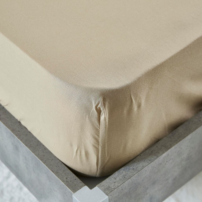 Wellington Solid Cotton Twin Size Fitted Sheet - 120x200 cm-Sheets and Pillow Covers-image-2