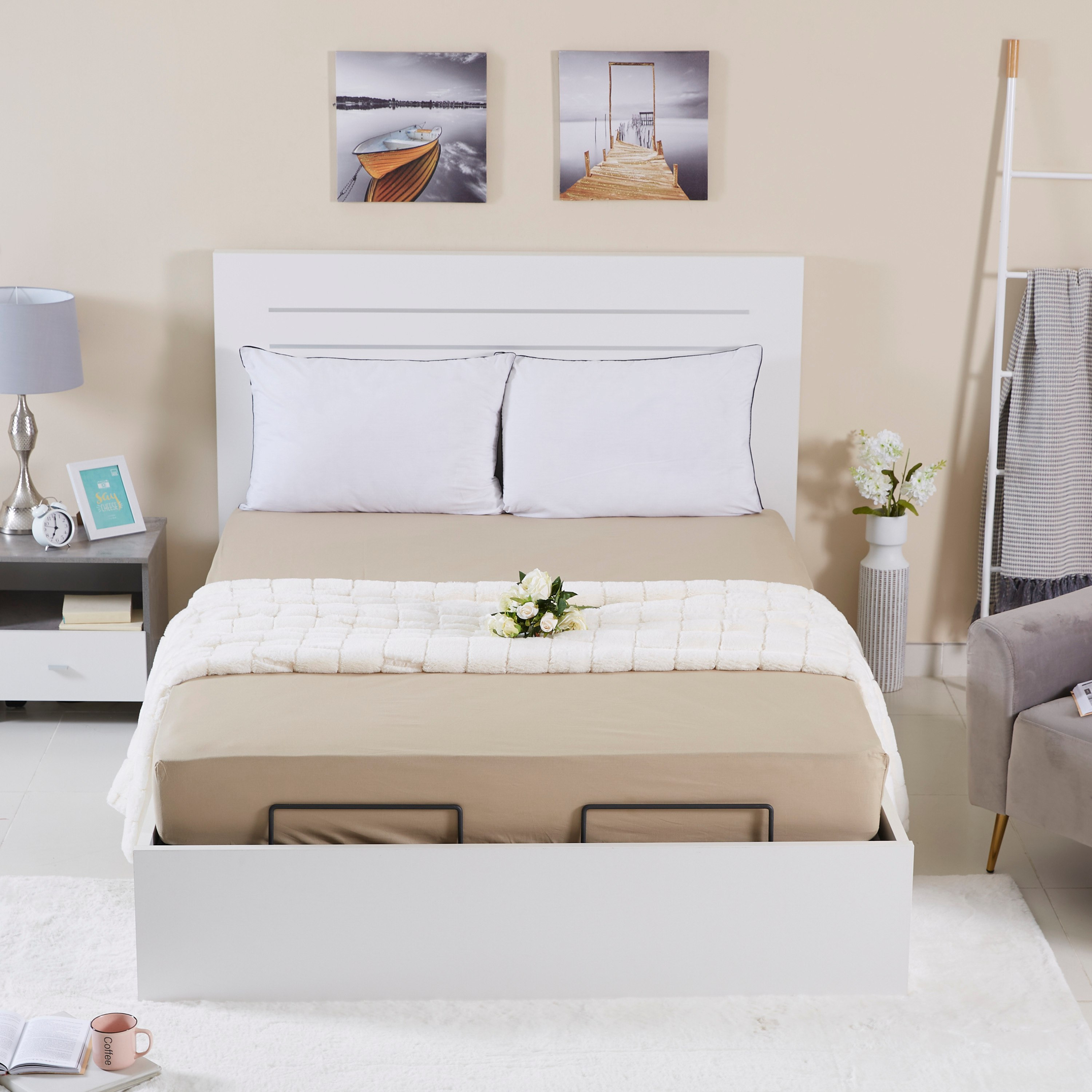 شرشف مطّاطي سادة قطني مقاس كوين من ويلينجتون - 150X200 سم-hbxhomeware-hbxbedroom-image-5