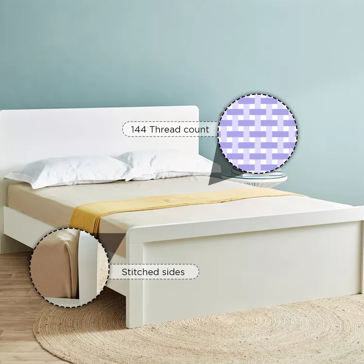شرشف مسطح قطني كينج سادة من ويلينجتون - 260x240 سم-hbxhomeware-hbxbedroom-image-10
