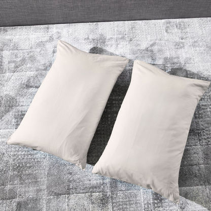 Wellington Solid Cotton 2-Piece Pillow Cover Set - 50x75 cm-Sheets and Pillow Covers-image-2