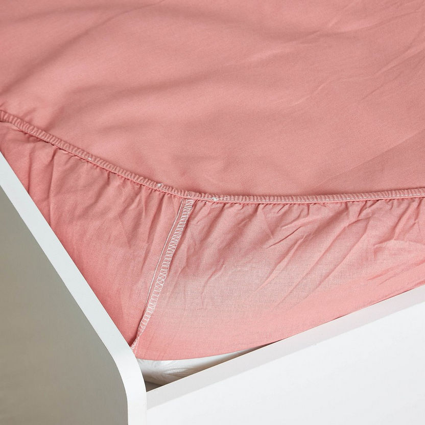 Wellington Solid Cotton Single Fitted Sheet - 90x200 cm-Sheets and Pillow Covers-image-3