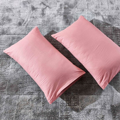 Wellington Solid 2-Piece Cotton Pillow Cover Set - 50x75 cms