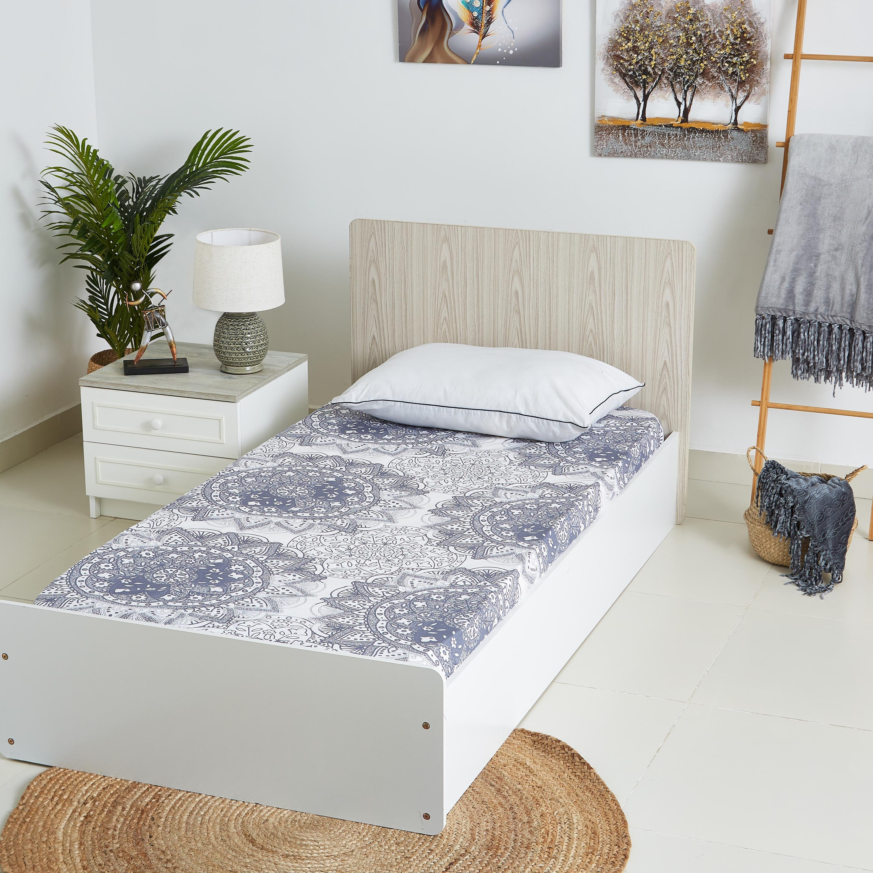 شرشف مطّاطي قطني فردي بطبعات من ميداليان - 90x200 سم-hbxhomeware-hbxbedroom-image-5