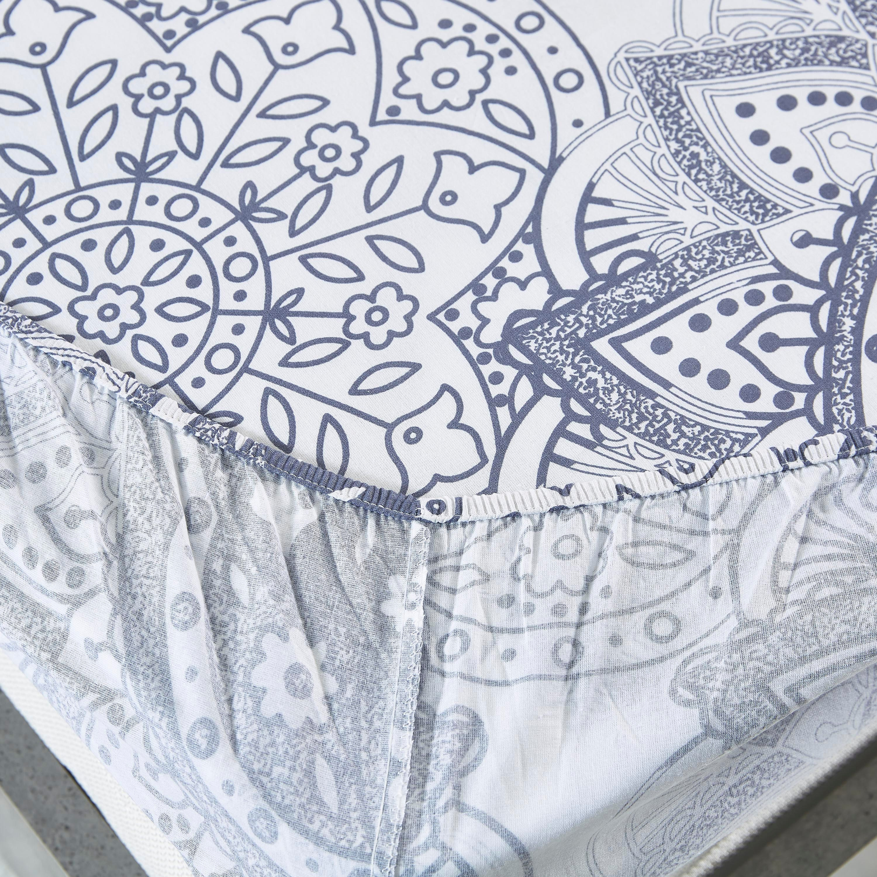 شرشف مطّاطي قطني مقاس مزدوج بطبعات من ميداليان - 120x200 سم-hbxhomeware-hbxbedroom-image-5
