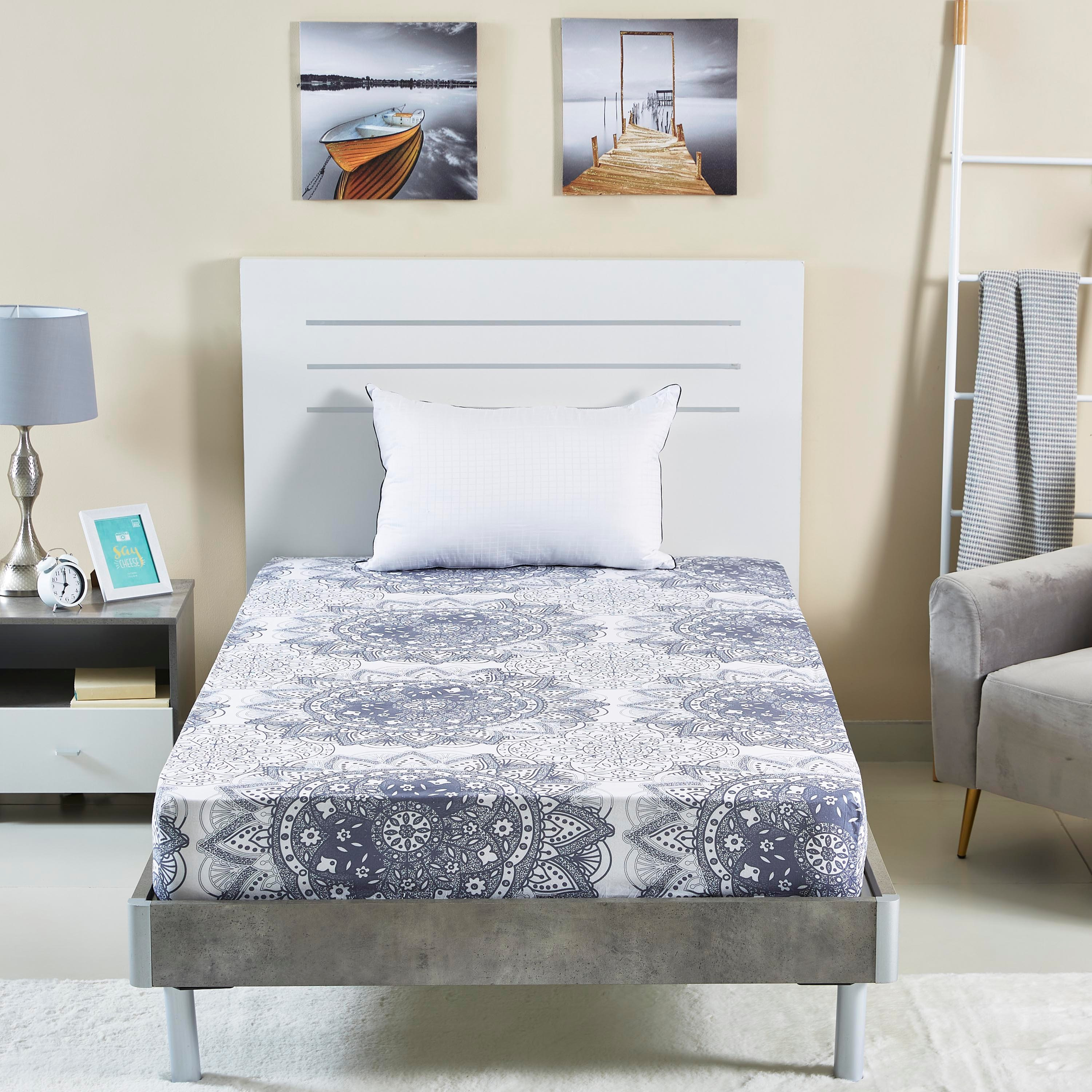 شرشف مطّاطي قطني مقاس مزدوج بطبعات من ميداليان - 120x200 سم-hbxhomeware-hbxbedroom-image-6