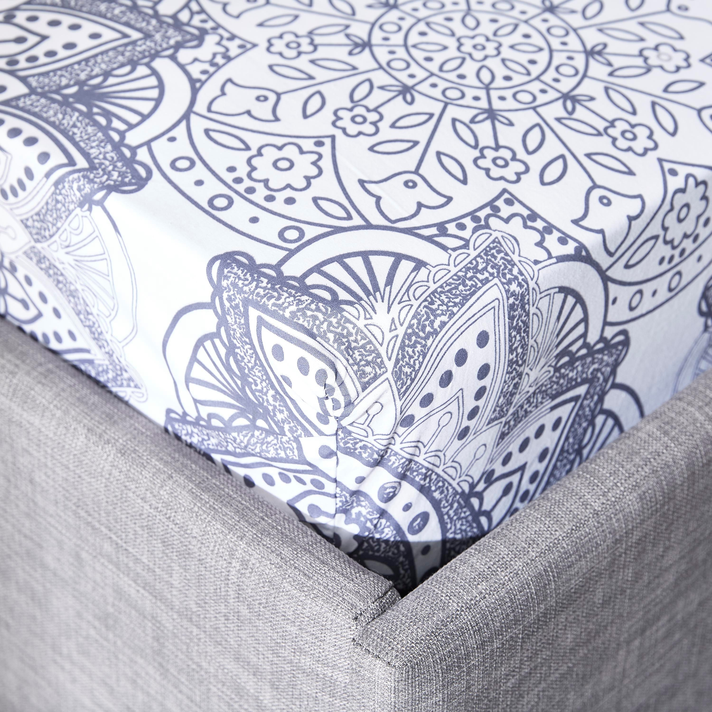 Medallian Printed Super King Cotton Fitted Sheet - 200x200 cm-hbxhomeware-hbxbedroom-image-3