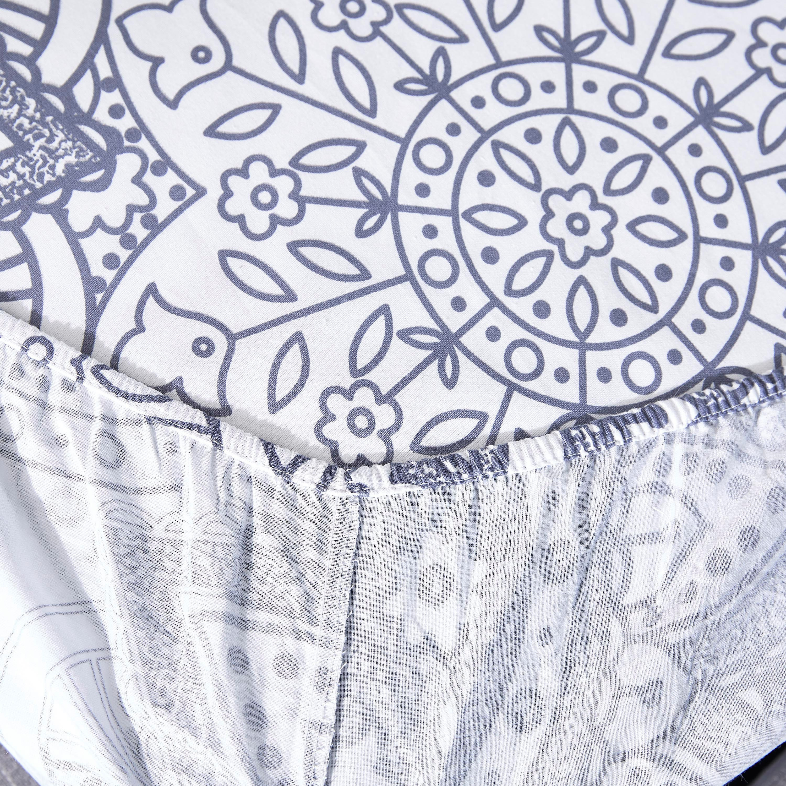 Medallian Printed Super King Cotton Fitted Sheet - 200x200 cm-hbxhomeware-hbxbedroom-image-4