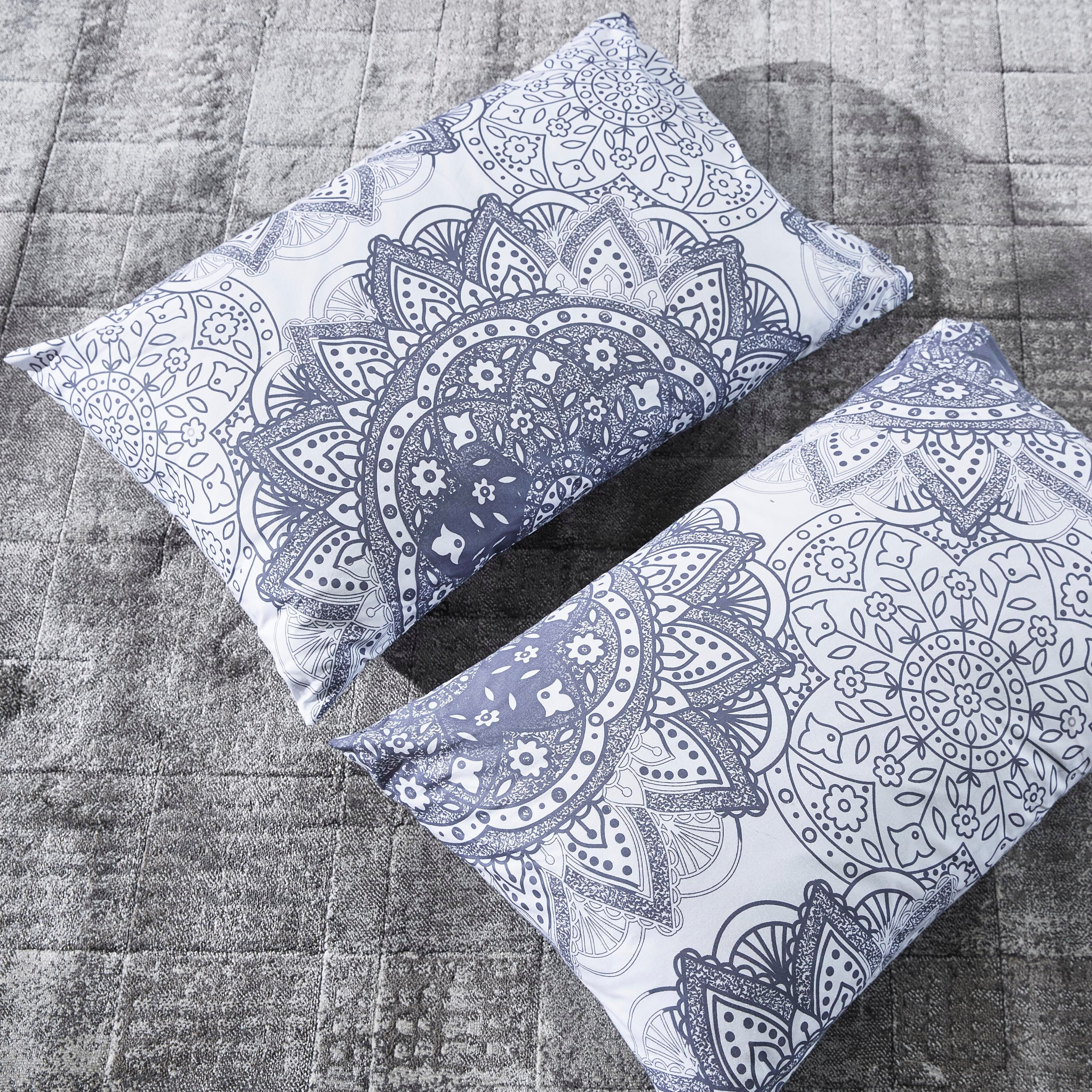 طقم غطاء وسادة قطني من قطعتين بطبعات منقوشة - 50x75 سم-hbxhomeware-hbxbedroom-image-3