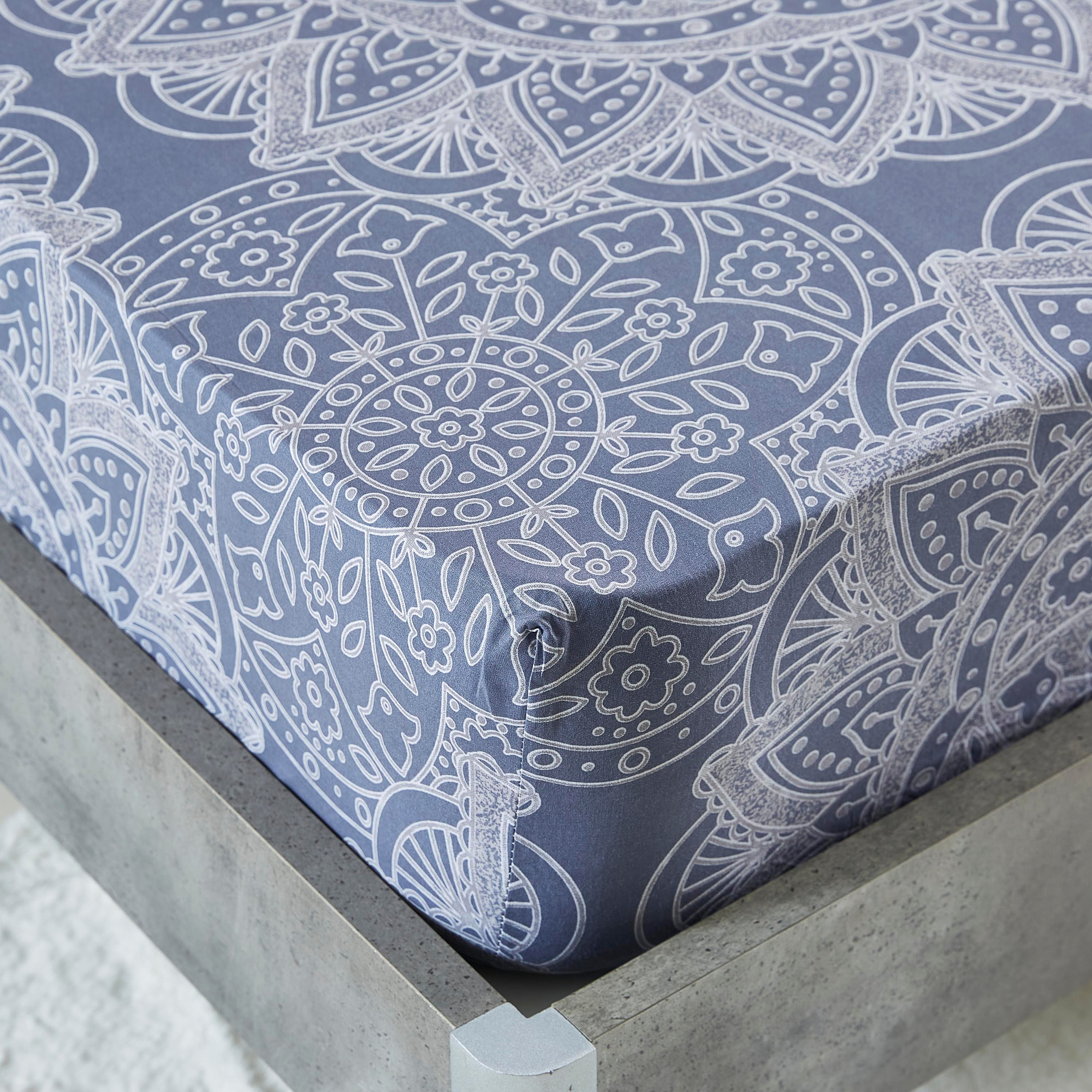 شرشف مطّاطي قطني مقاس مزدوج بطبعات من ميداليان - 120x200 سم-hbxhomeware-hbxbedroom-image-3