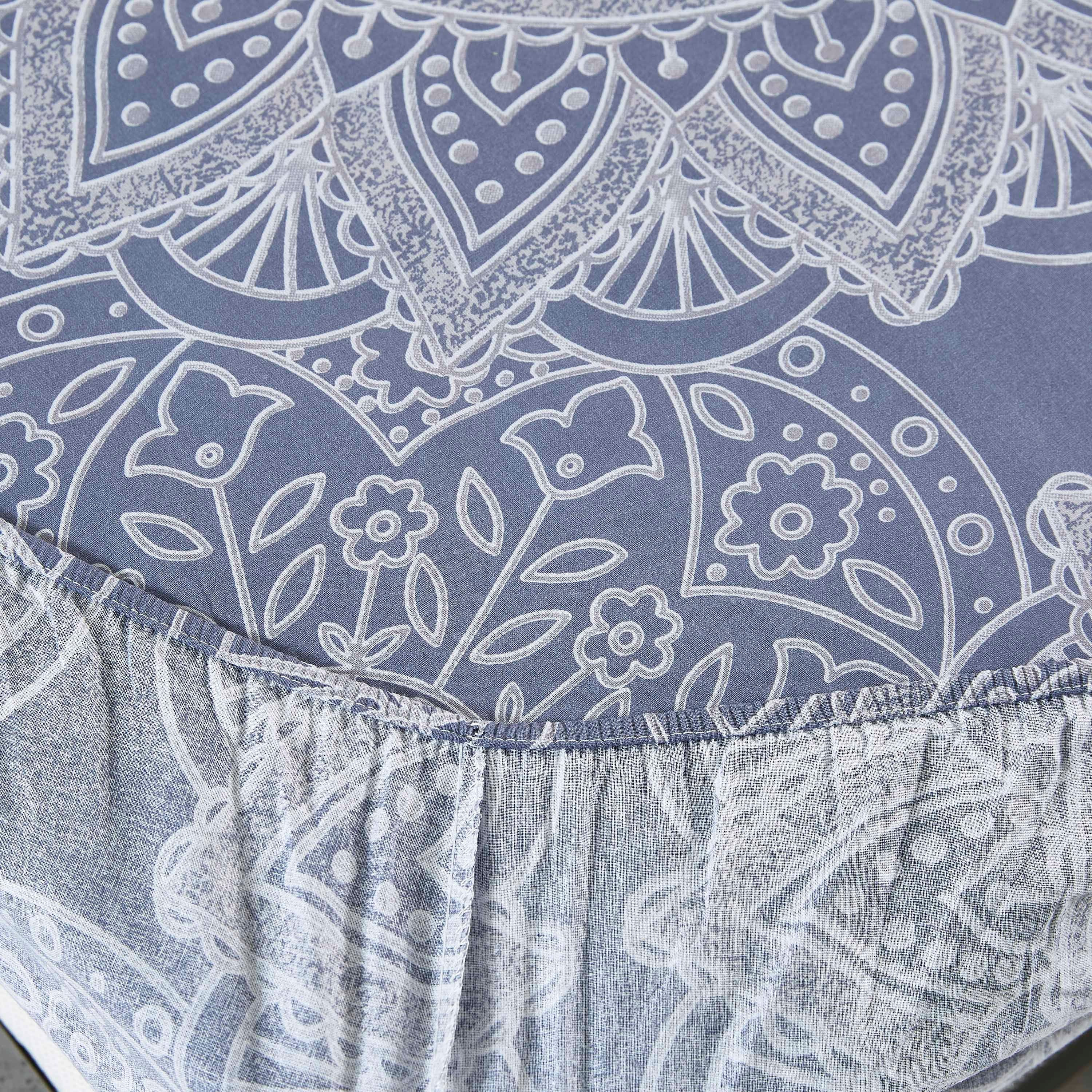 شرشف مطّاطي قطني مقاس مزدوج بطبعات من ميداليان - 120x200 سم-hbxhomeware-hbxbedroom-image-5