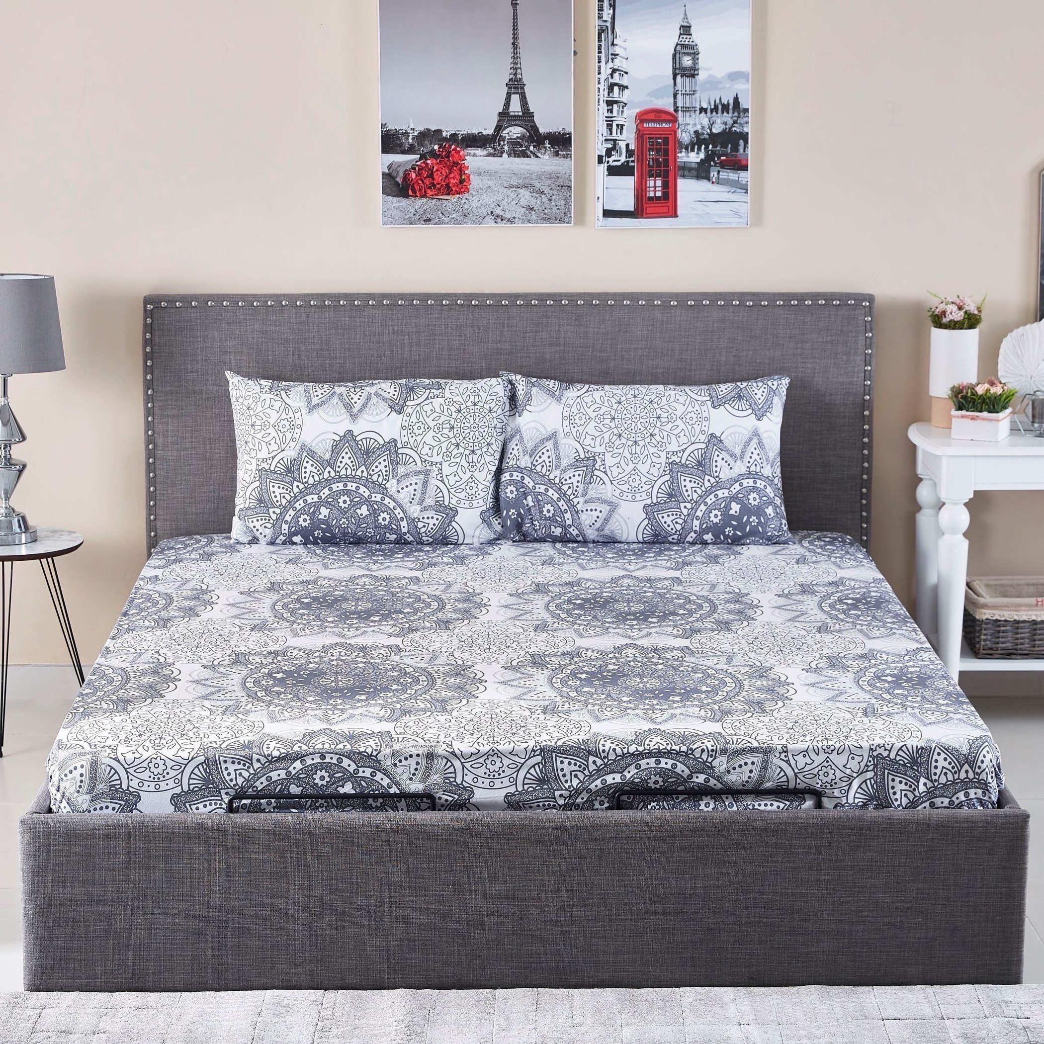 شرشف مطّاطي قطني مقاس كينج من ميداليان - 180x200 سم-hbxhomeware-hbxbedroom-image-5
