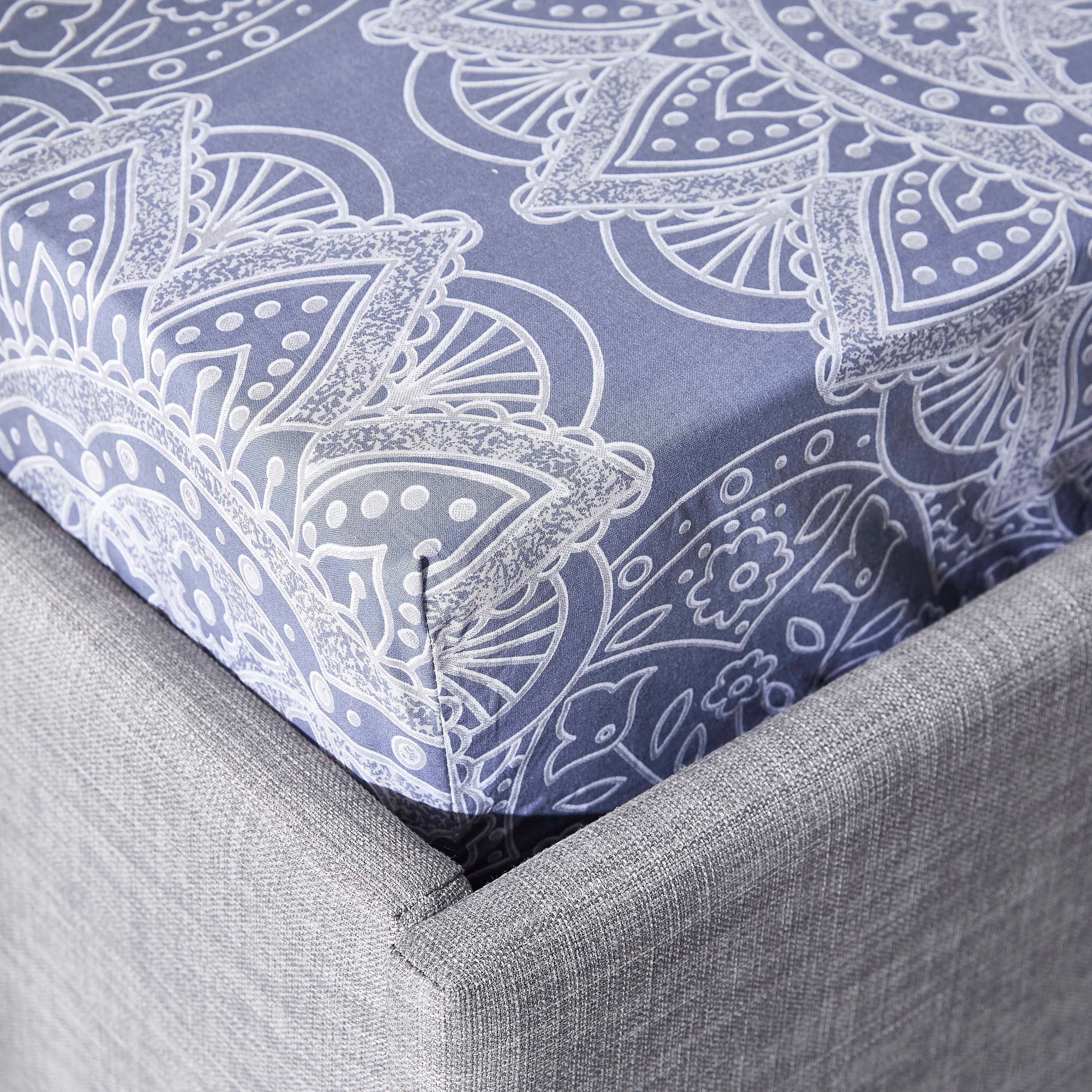 شرشف مطّاطي سوبر كينج قطني بطبعات من ميداليان - 200x200 سم-hbxhomeware-hbxbedroom-image-2